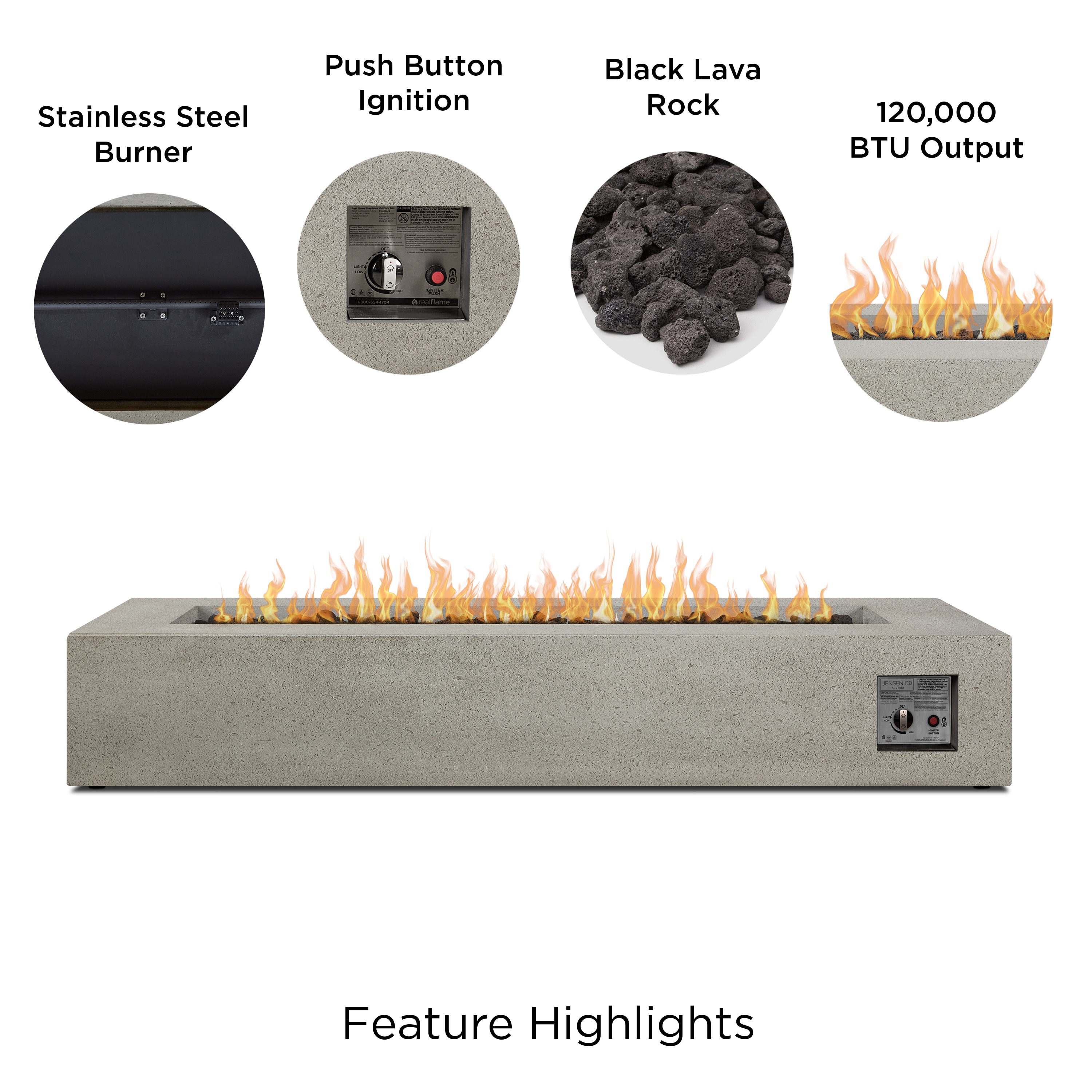 Jensen Co. 1591LP-FLNT Outdoor-Gas-Firepits - View #7