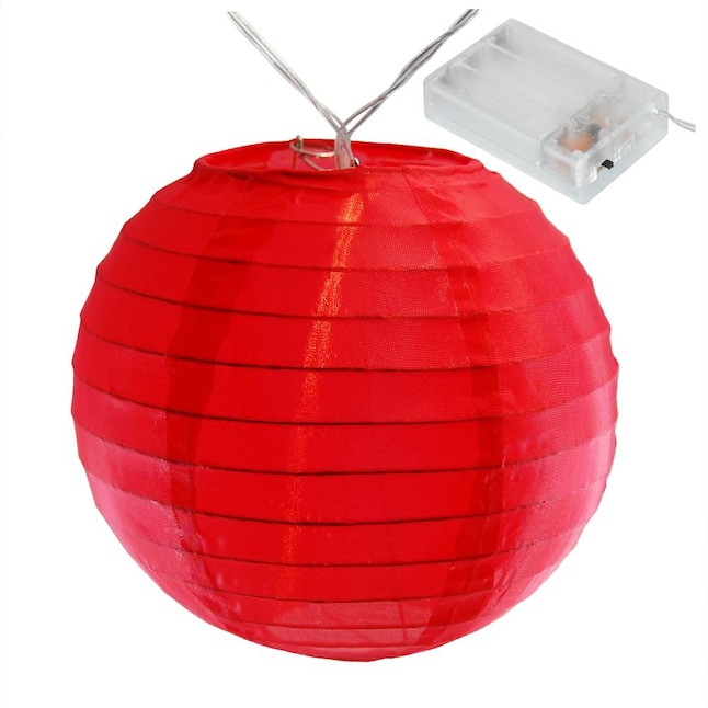 LumaBase Battery Operated Red Lantern String Lights - 10 LED Lights, Indoor  Use, 10 Nylon Lanterns in the Novelty Lights department at