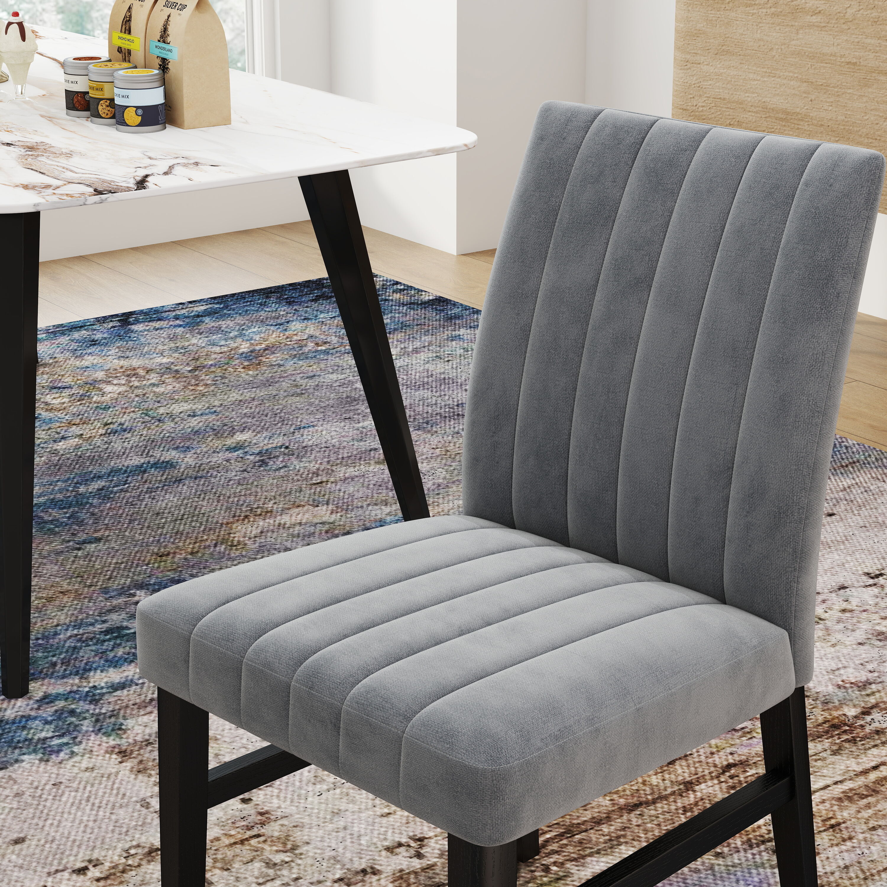 Roundhill Furniture C056GY Dining-Chairs - View #5