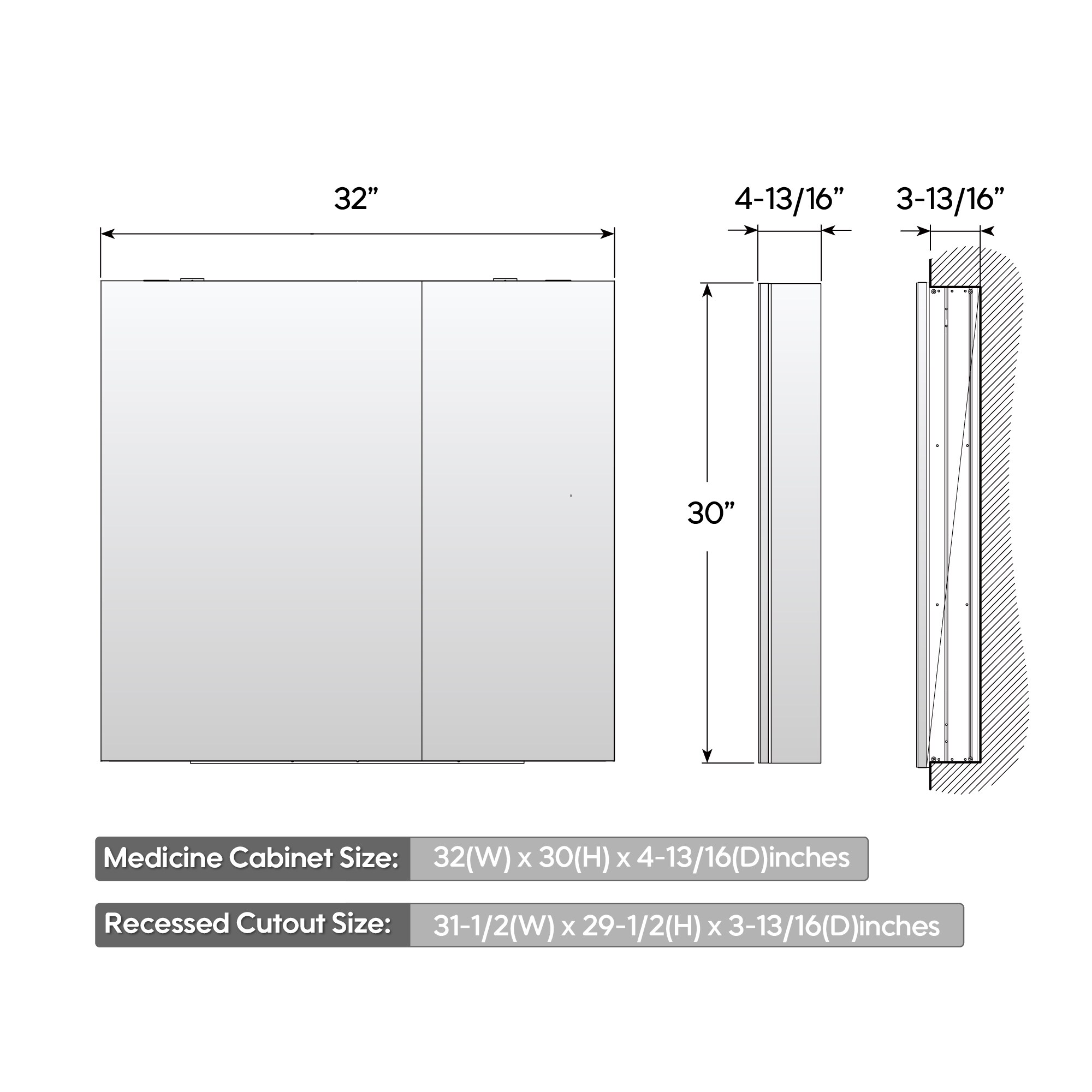 Forclover MRW-JG3230 Bathroom-Medicine-Cabinets - View #4