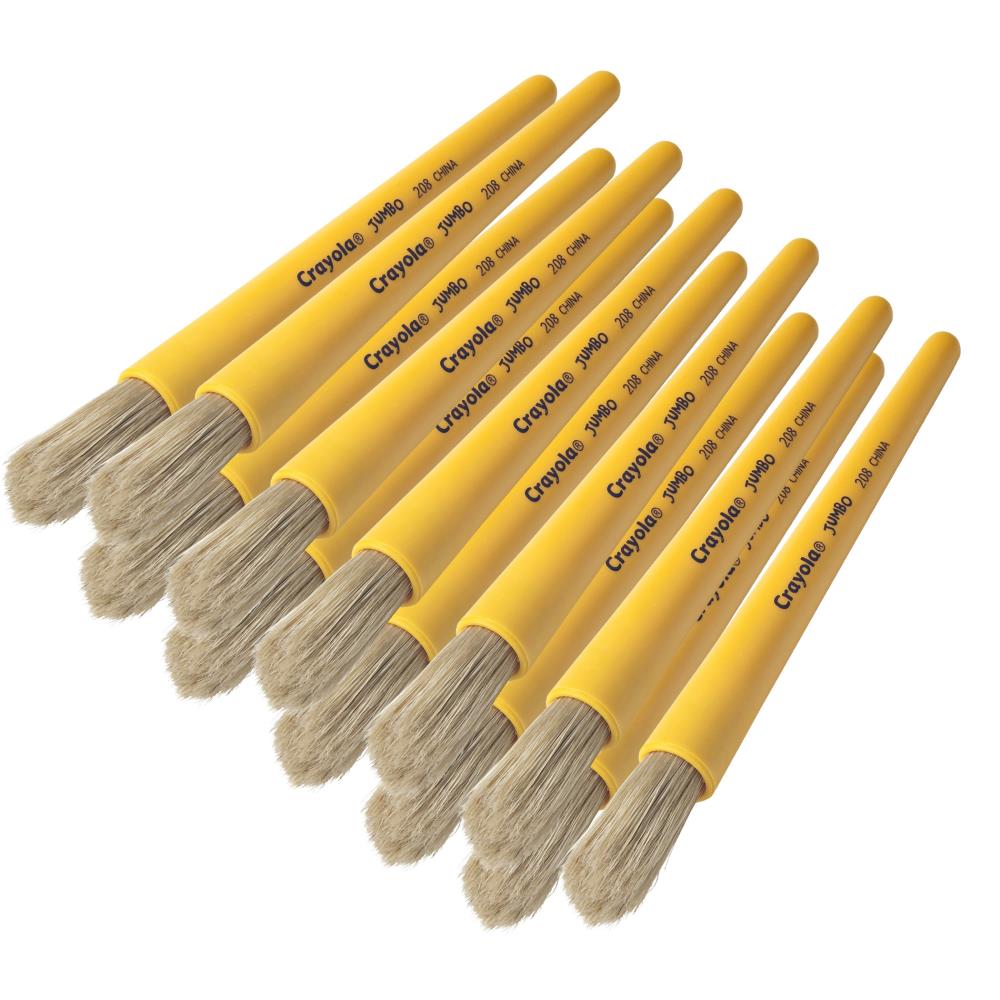 Crayola 12-Pack Multiple Sizes Natural Bristle Round Paint Brush (Brush  Set) at