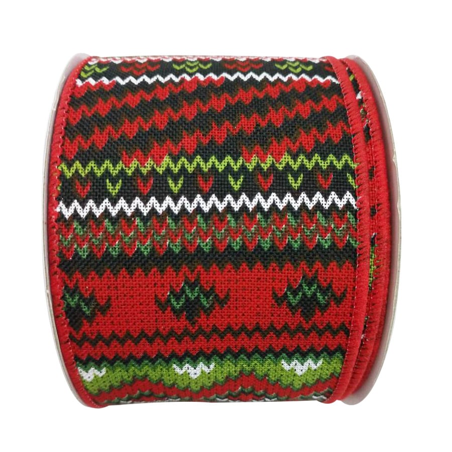 Holiday Living WFF055-18 30-ft L x 2.5-in W Red/Green/White Ribbon