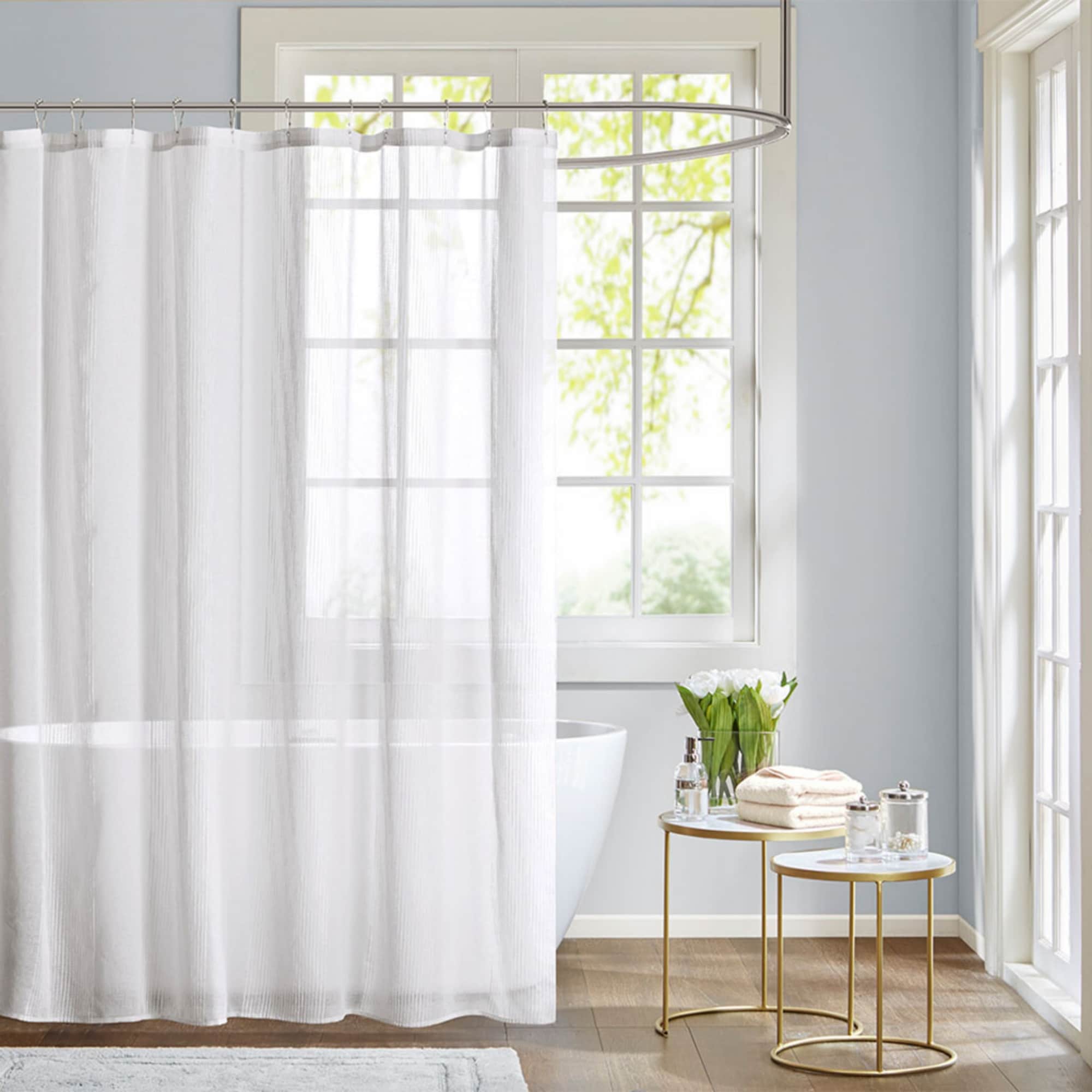 Wooakway 72x72 in Sheer Shower Curtain Modern Decorative Bathroom Shower Curtains Bathroom Essentials Waterproof Standard Size Bathroom Curtains Shower Curtains for Bathroom