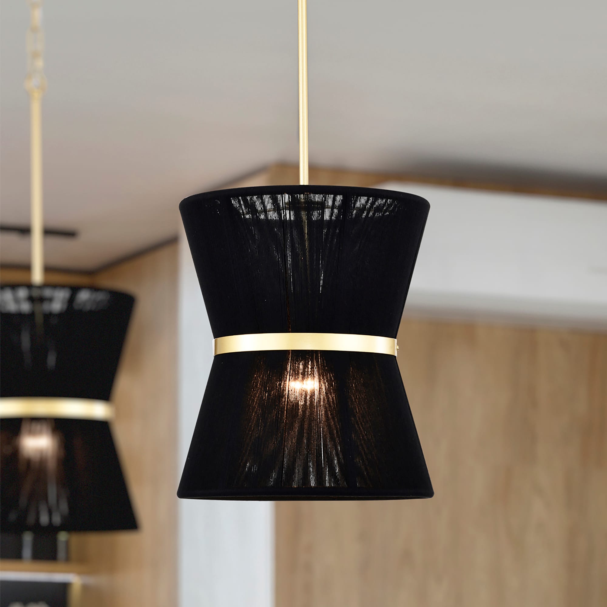 Warehouse of Tiffany IMP1212A/1GB 1 -Light Brushed Black Modern/contemporary For Use in Bedrooms, Dining Rooms, Foyers, Kitchens, Living Rooms Chandelier