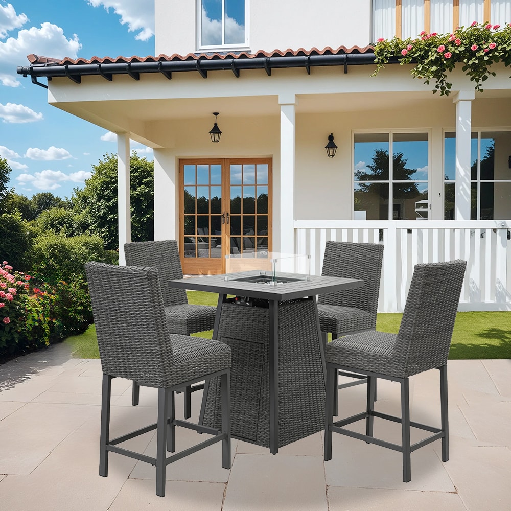 CESICIA R20-5P-BL 5 -Piece Rattan Patio Conversation Set