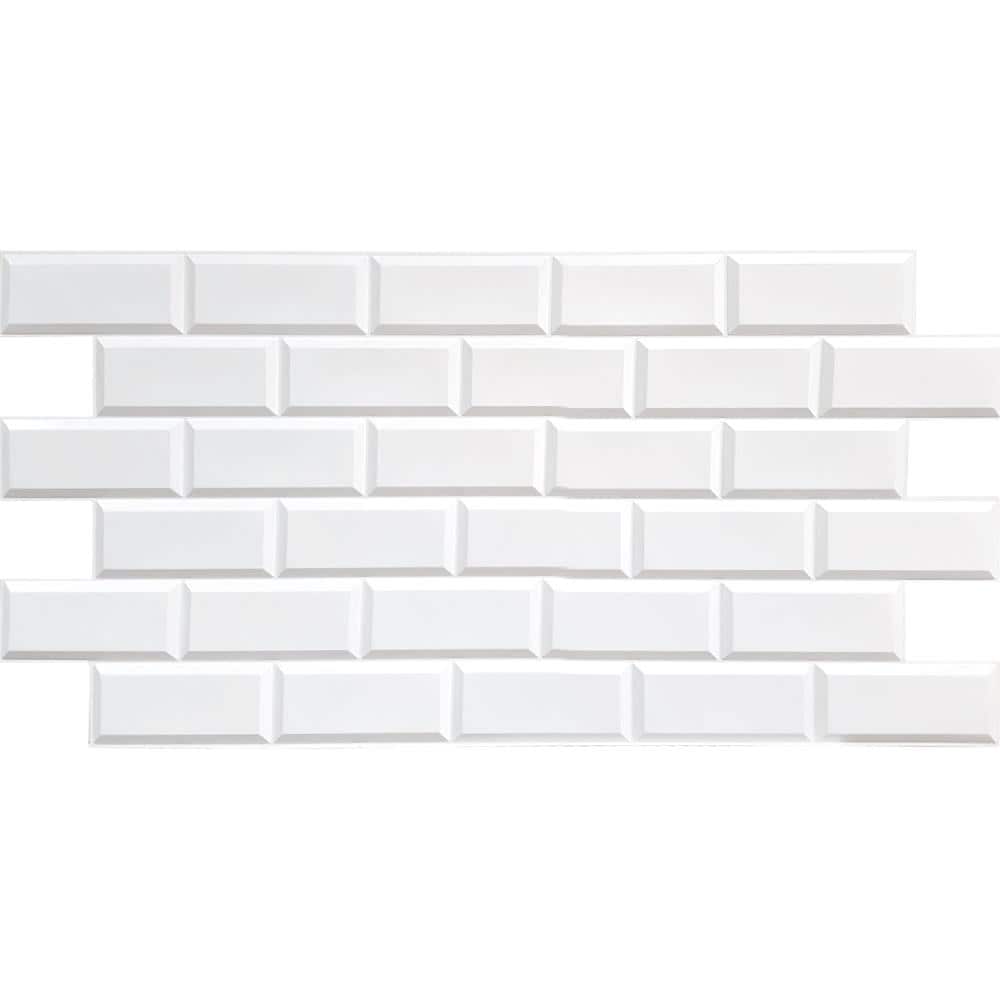 White Faux Brick 3D Textured PVC Wall Panels