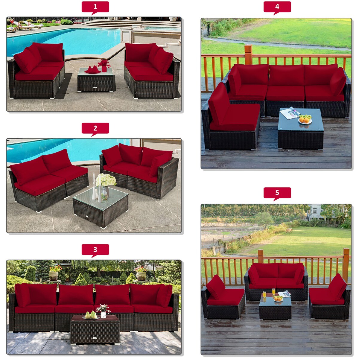 Costway HW67243RE Patio-Conversation-Sets - View #9