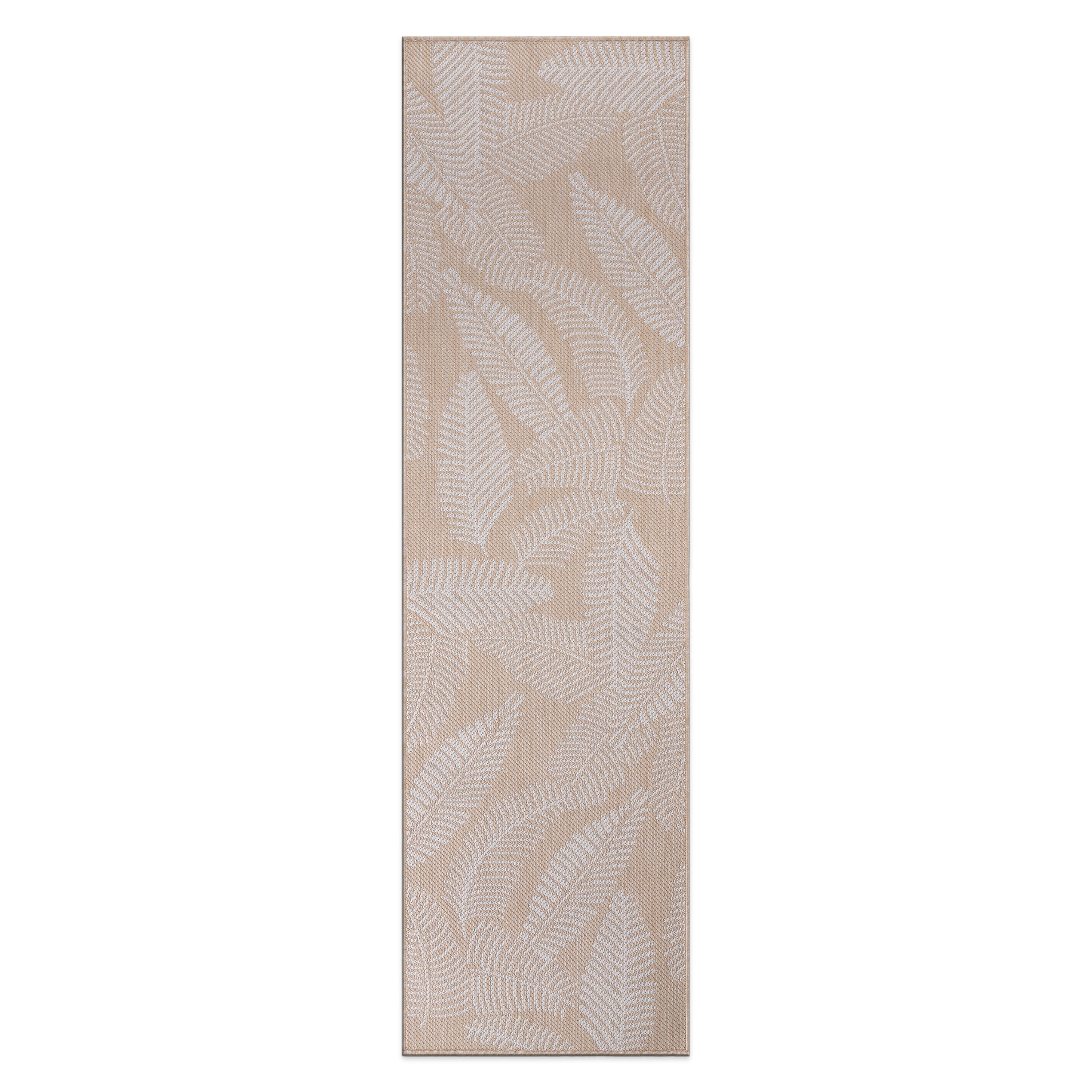 World Rug Gallery 114NATURAL2X7 Summer 2 x 7 (ft) Loomed Polypropylene Natural Rectangular Indoor/Outdoor Floral/Botanical Tropical Area rug