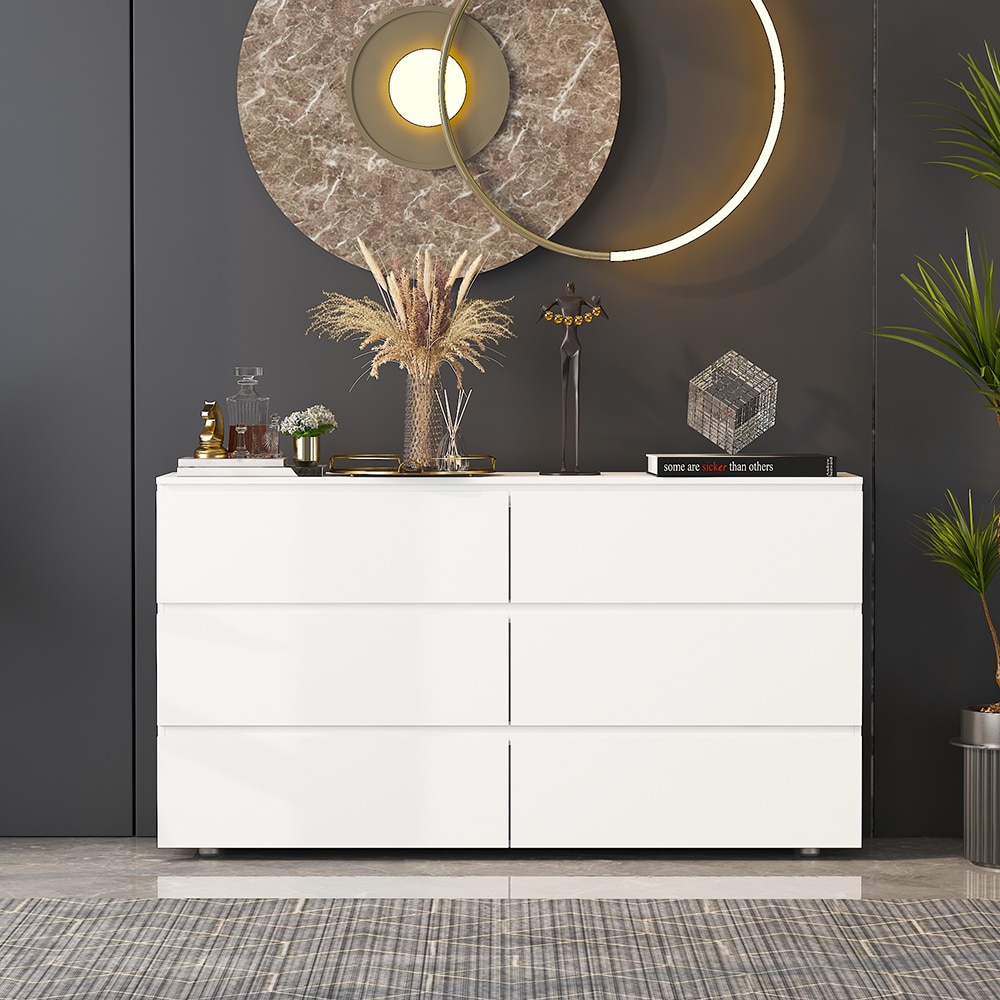 FUFU&GAGA - White 6 -Drawer 59-in W Standard dresser