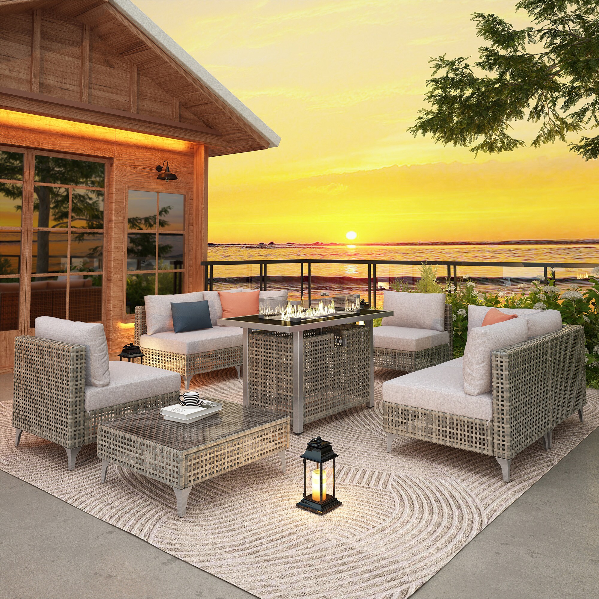 SINOFURN SYB260074GY Patio-Sofas-Daybeds - View #11