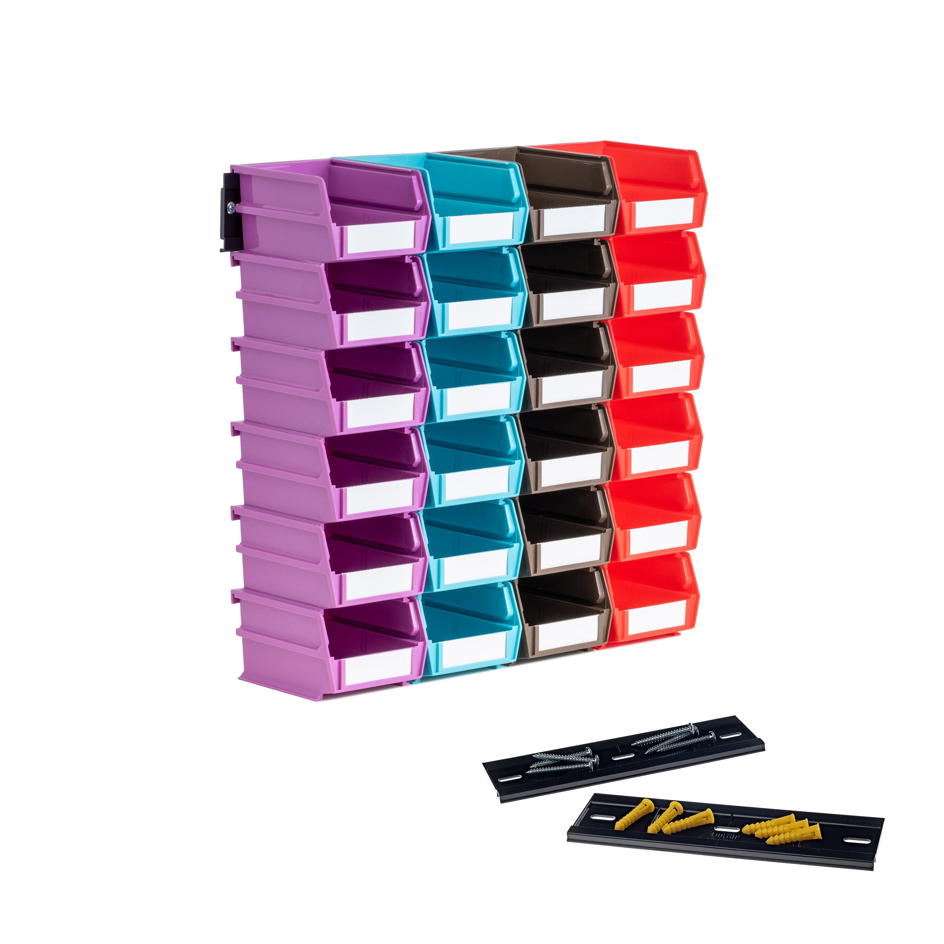 Triton Products 3-210MCWS ( 4.125-in W x 3-in H x 5.375-in D ) Multi Color Plastic Stackable Bin