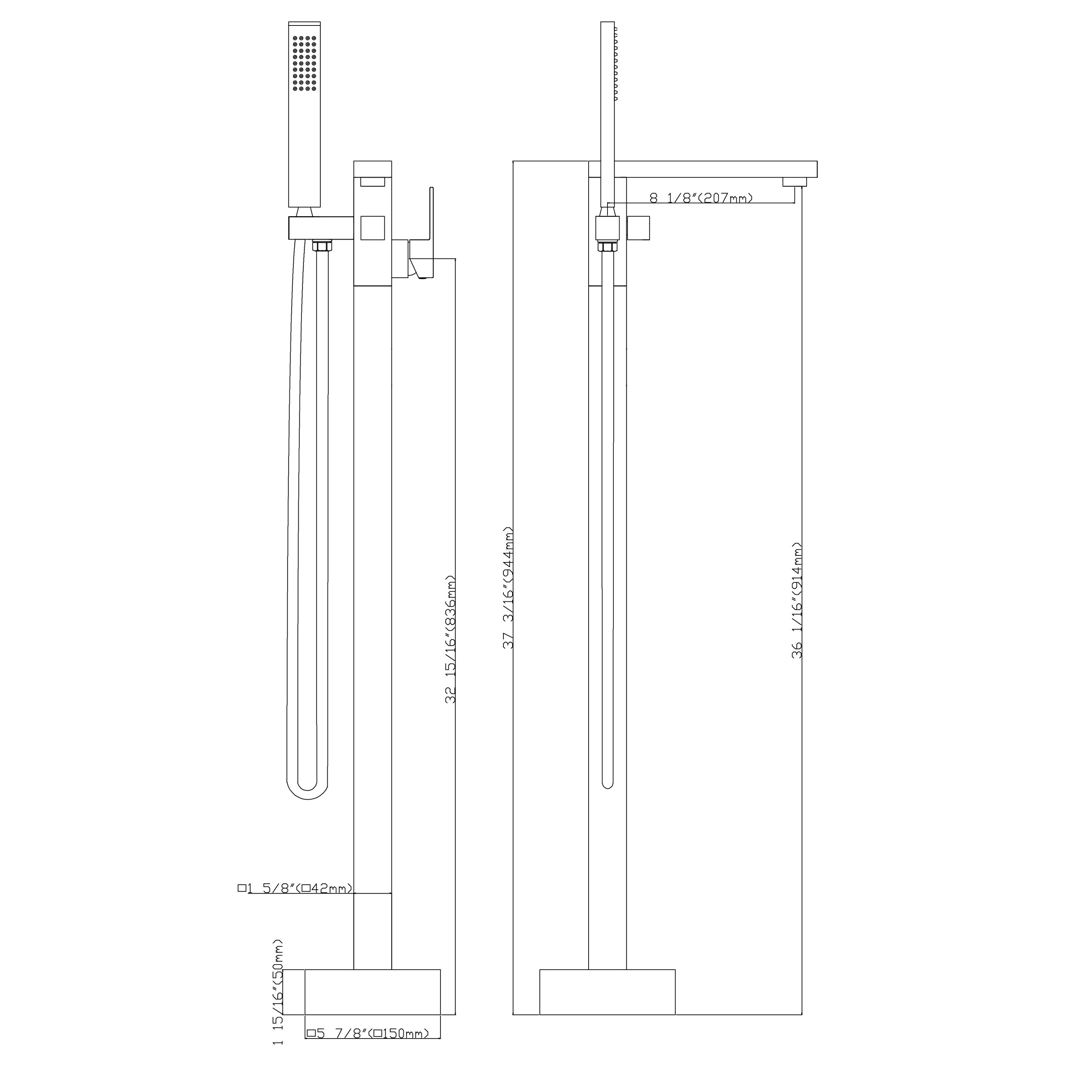 Poinic YZC-TF002MB Roman-Tub-Faucets - View #3
