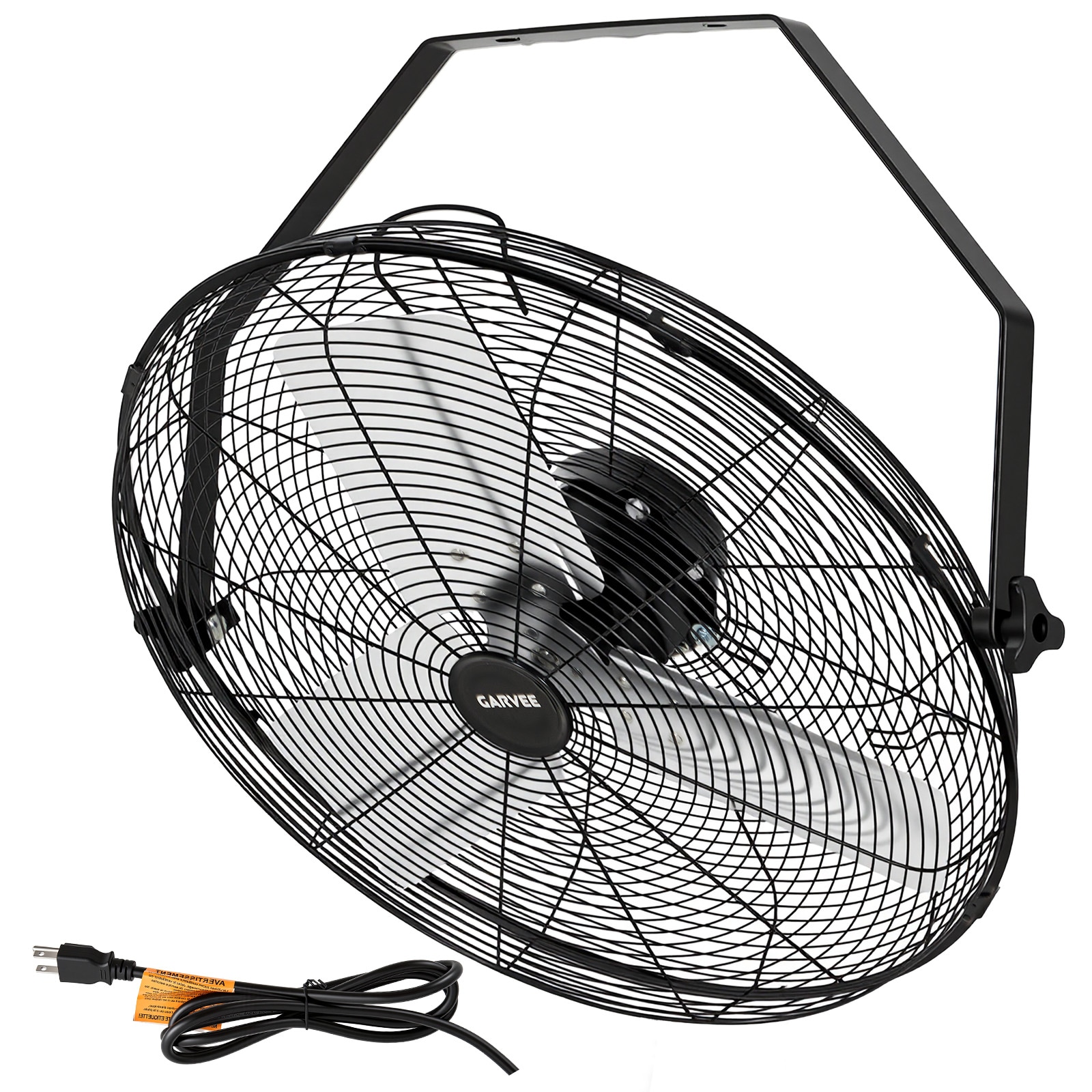DEXSO 18 Inch High Speed Industrial Wall Mount Fan 3 Speed 360 Degree Adjustable Tilt Heavy Duty Metal Black