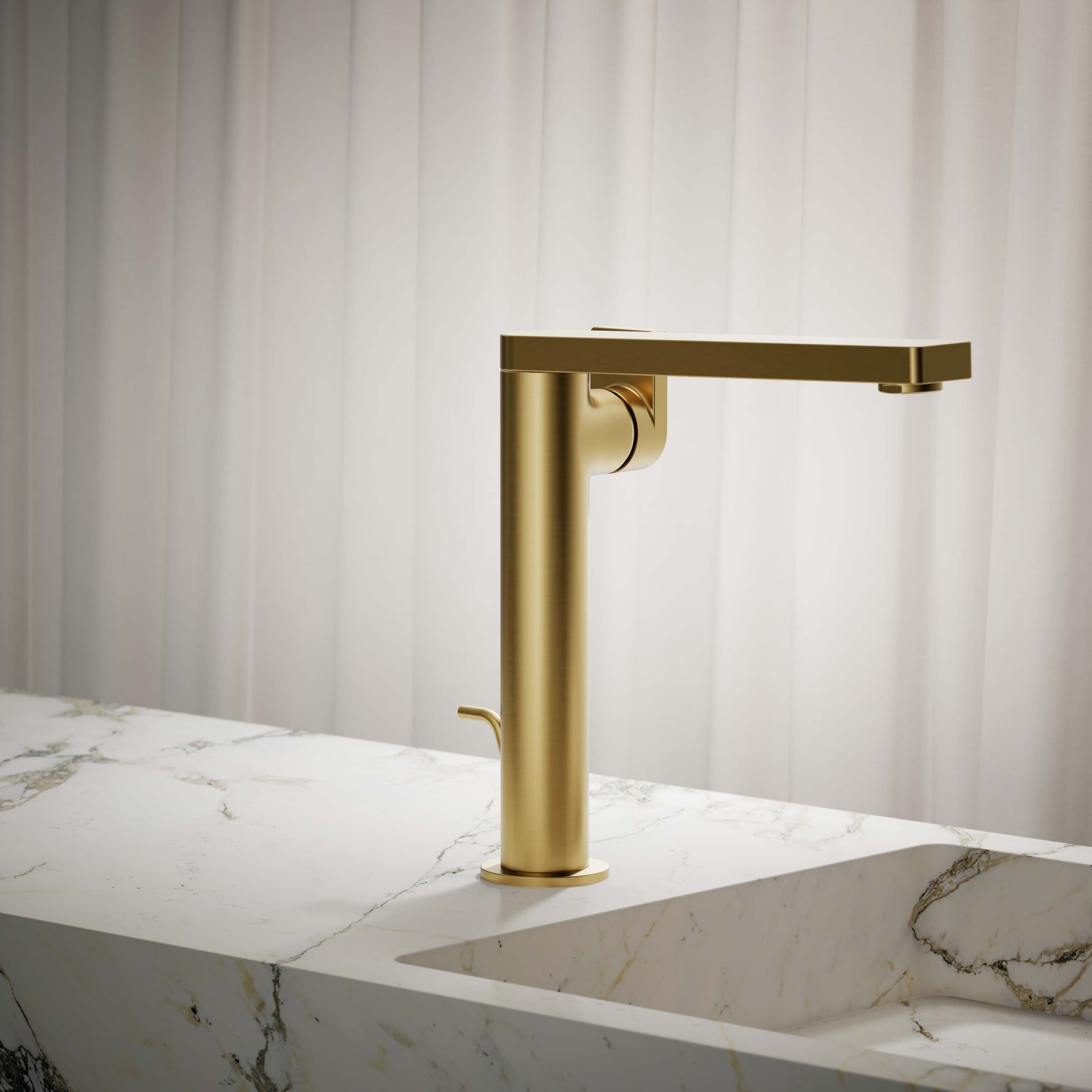 KOHLER K-73168-4-2MB Vibrant Brushed Moderne Brass 1-handle Low-arc Residential Handle with Drain