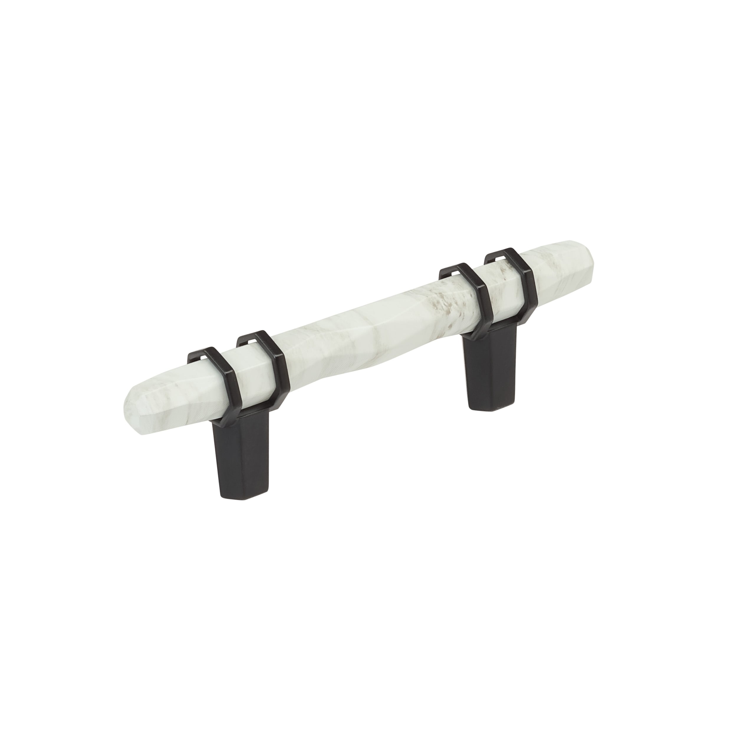 Marble White and Black Bronze 3" Modern Bar Pull