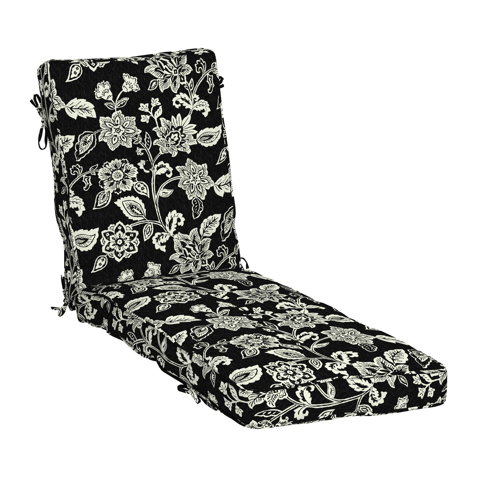 Arden Selections Plush Polyfill Ashland Black Jacobean Patio Chaise Lounge  Chair Cushion in the Patio Furniture Cushions department at Lowes.com