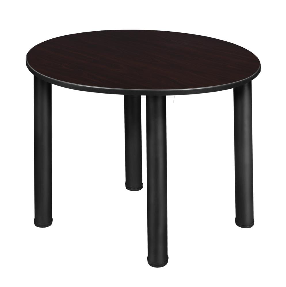 Regency TB3018RNDMWBPBK Breakroom Brown 4-Person Training Table (30-in W x 29-in H)
