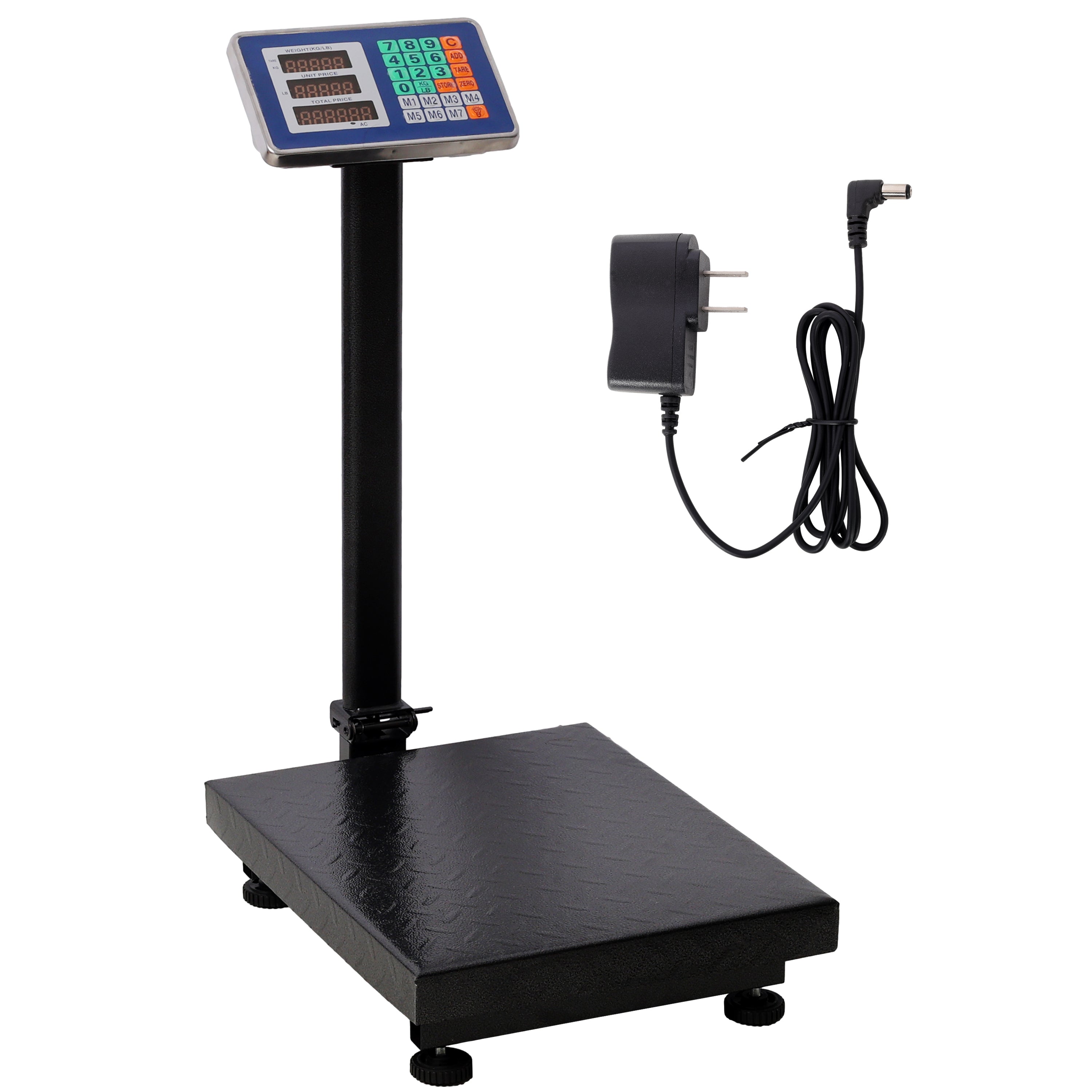 Tatayosi T222785 660lbs Weight Computing Digital Scale Floor Platform Scale0.1 lbs Accuracy Computing Floor Scale with LB/KG Tare Price Calculator Black color