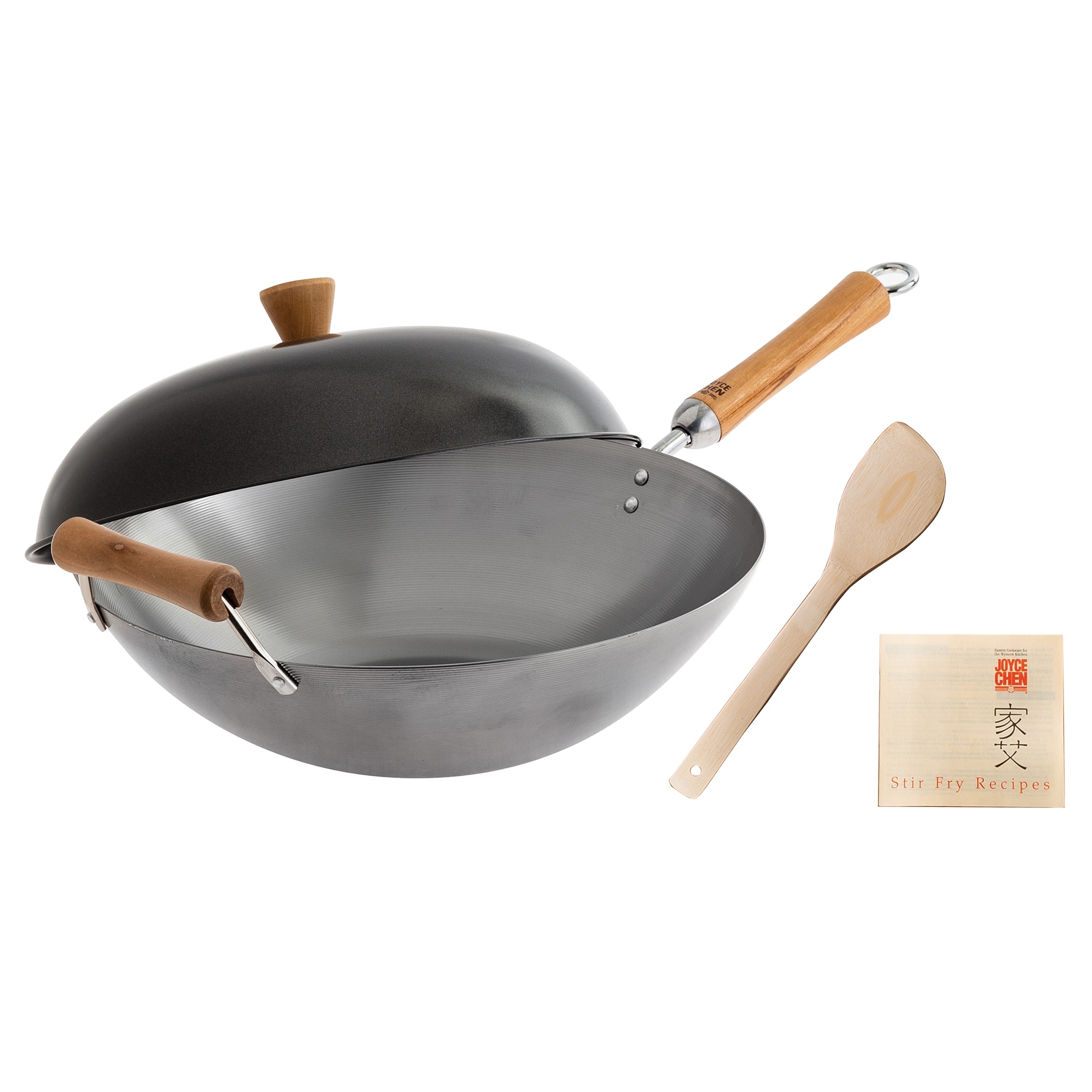 Joyce Chen 4 Piece Carbon Steel Wok Set