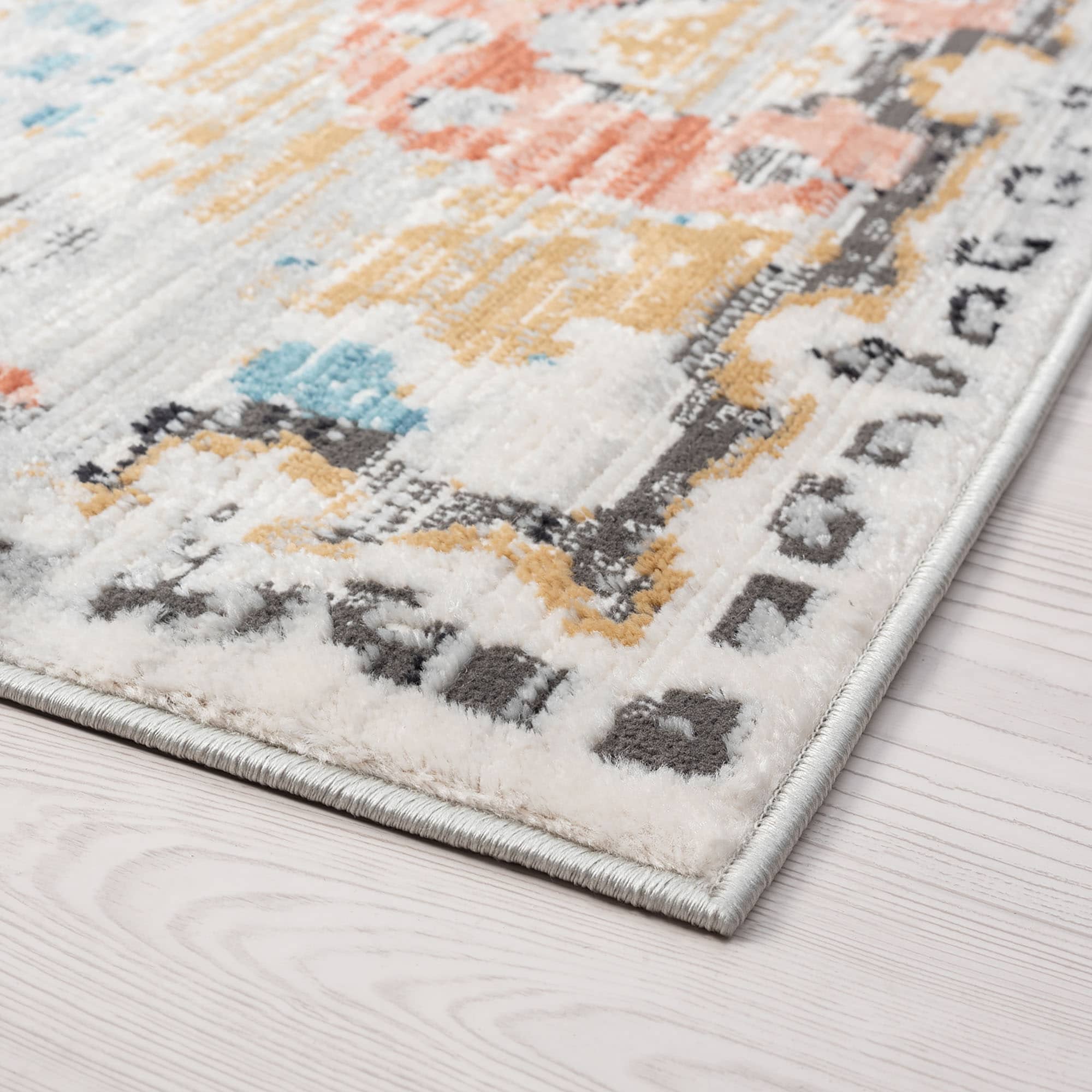 Anabel Blue 5' x 8' Synthetic Rectangular Easy-Care Area Rug
