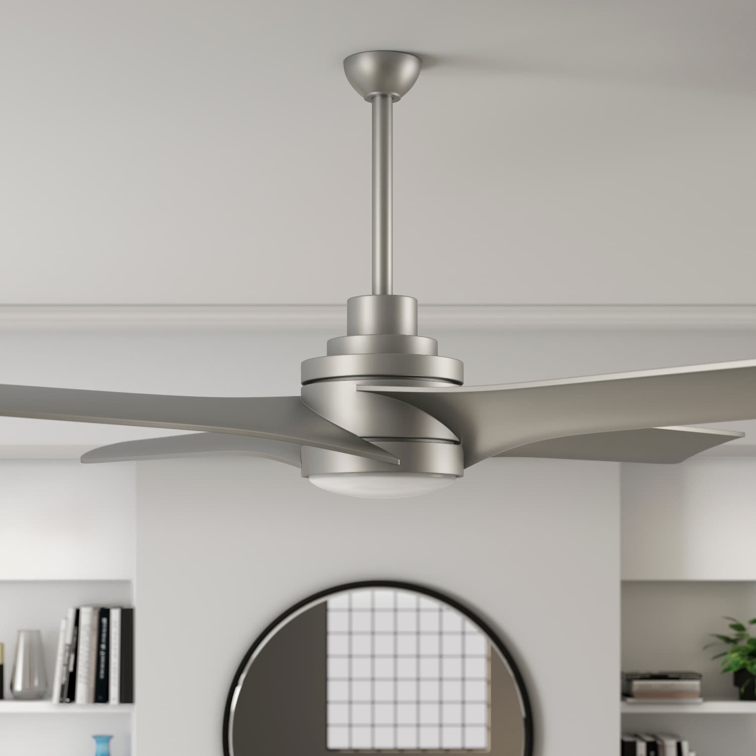 Minka Aire Swept 56-in Silver Integrated LED Indoor Ceiling Fan with ...