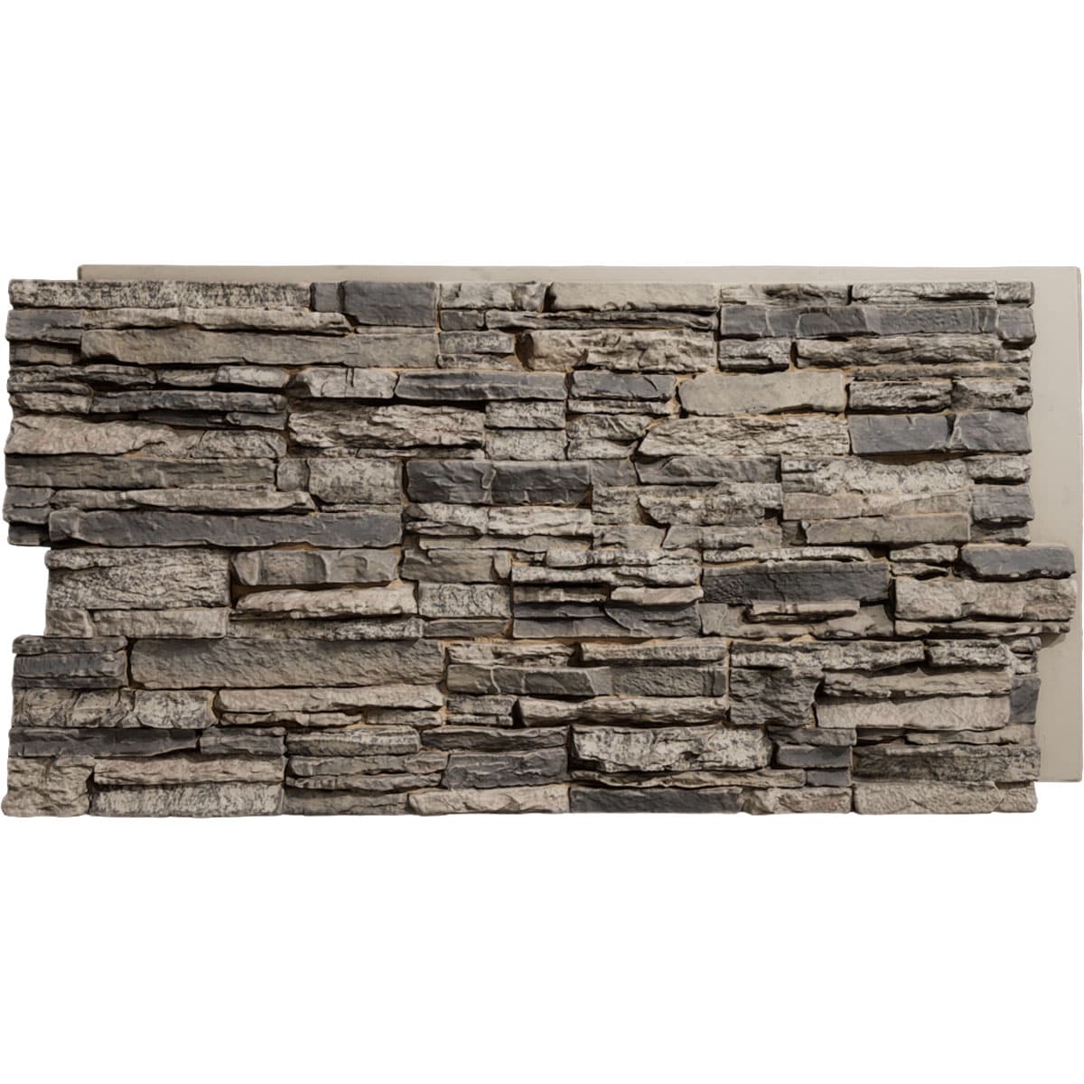 Ekena Millwork PNU24X48CNSR 45.75-in x 24.5-in Canyon Ridge Stacked Stone 8 Square feet Smokey Ridge Faux stone veneer