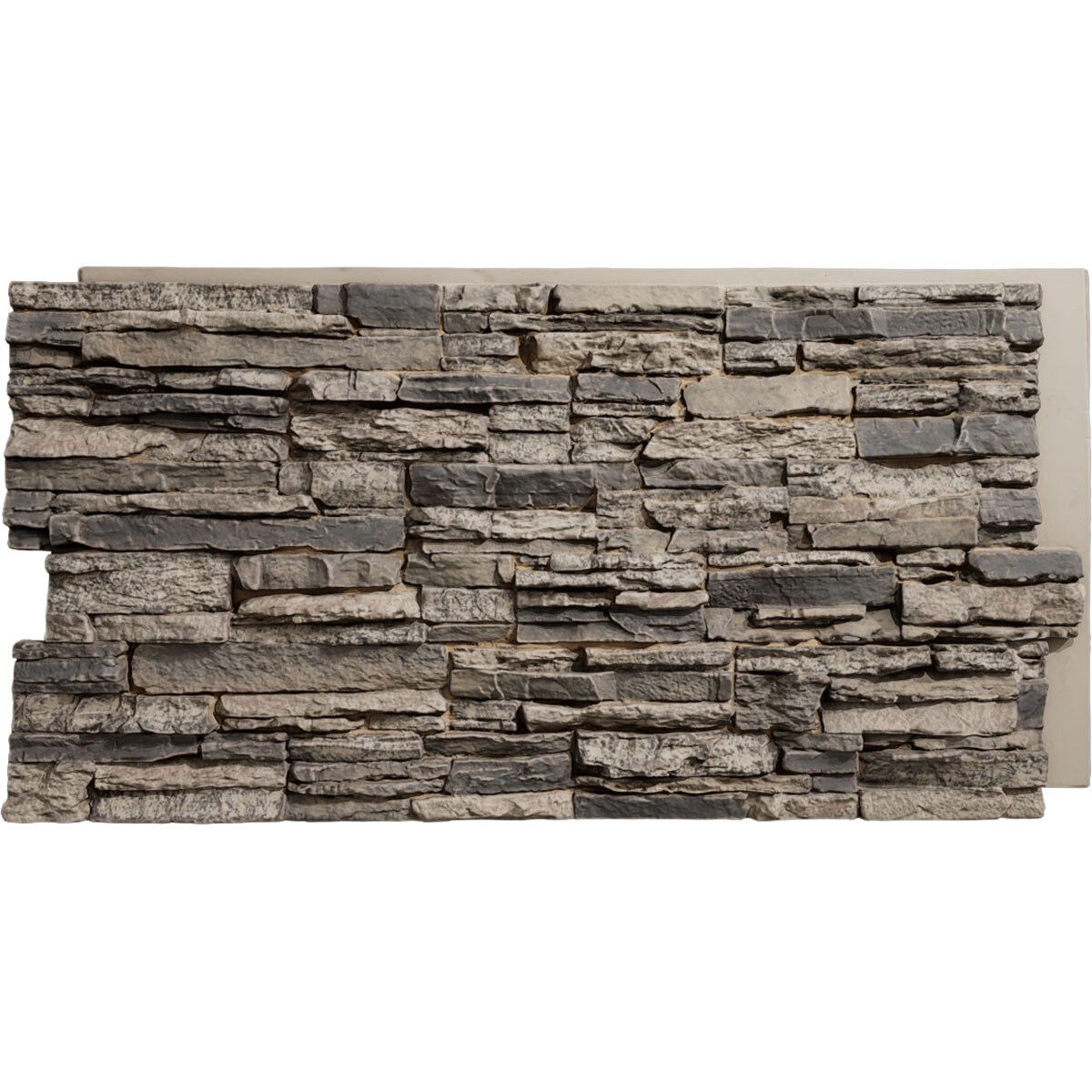 Ekena Millwork 45.75-in x 24.5-in Canyon Ridge Stacked Stone 8-sq ft Smokey Ridge Faux Stone Veneer
