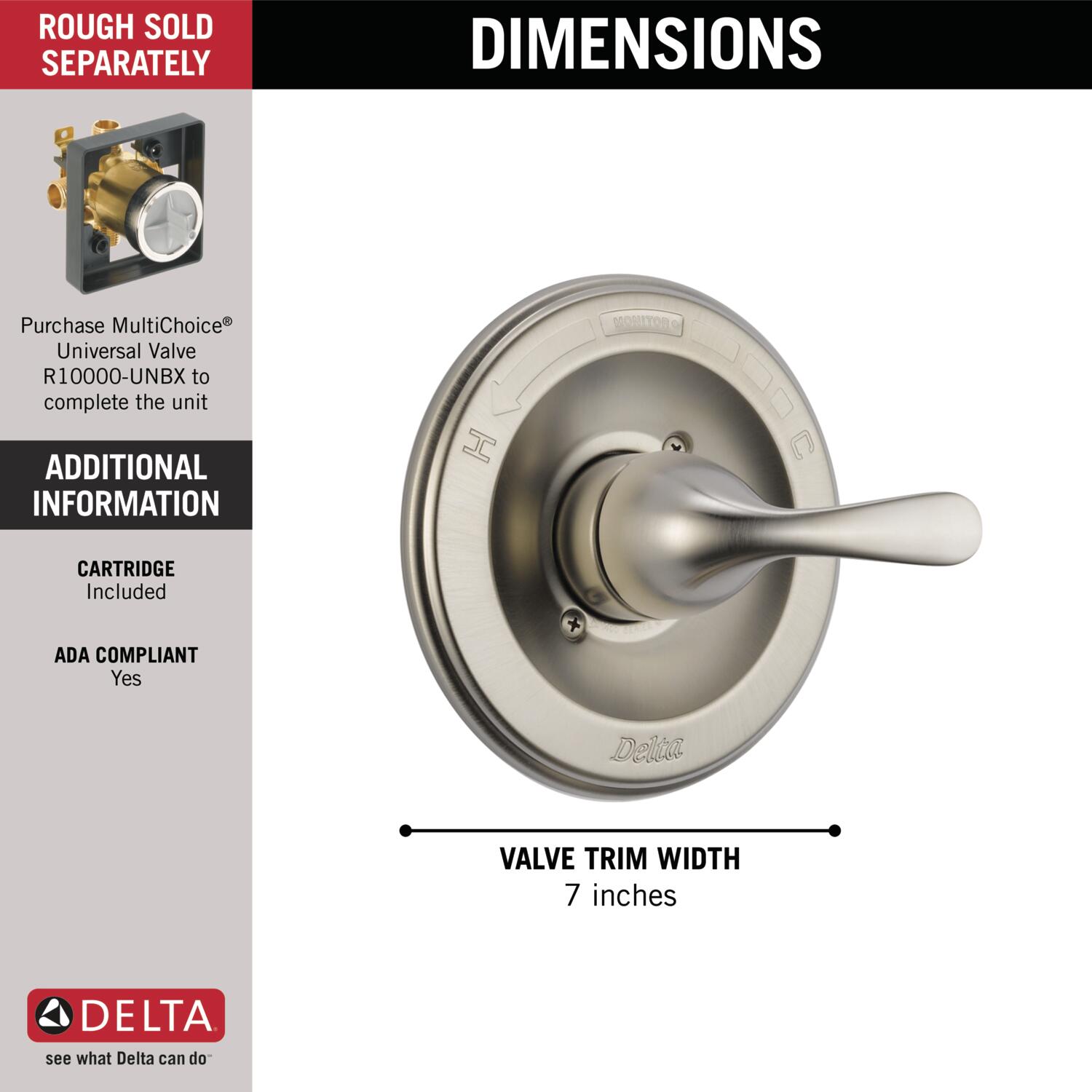 Delta T13020-SS Bath-Shower-Facc - View #3