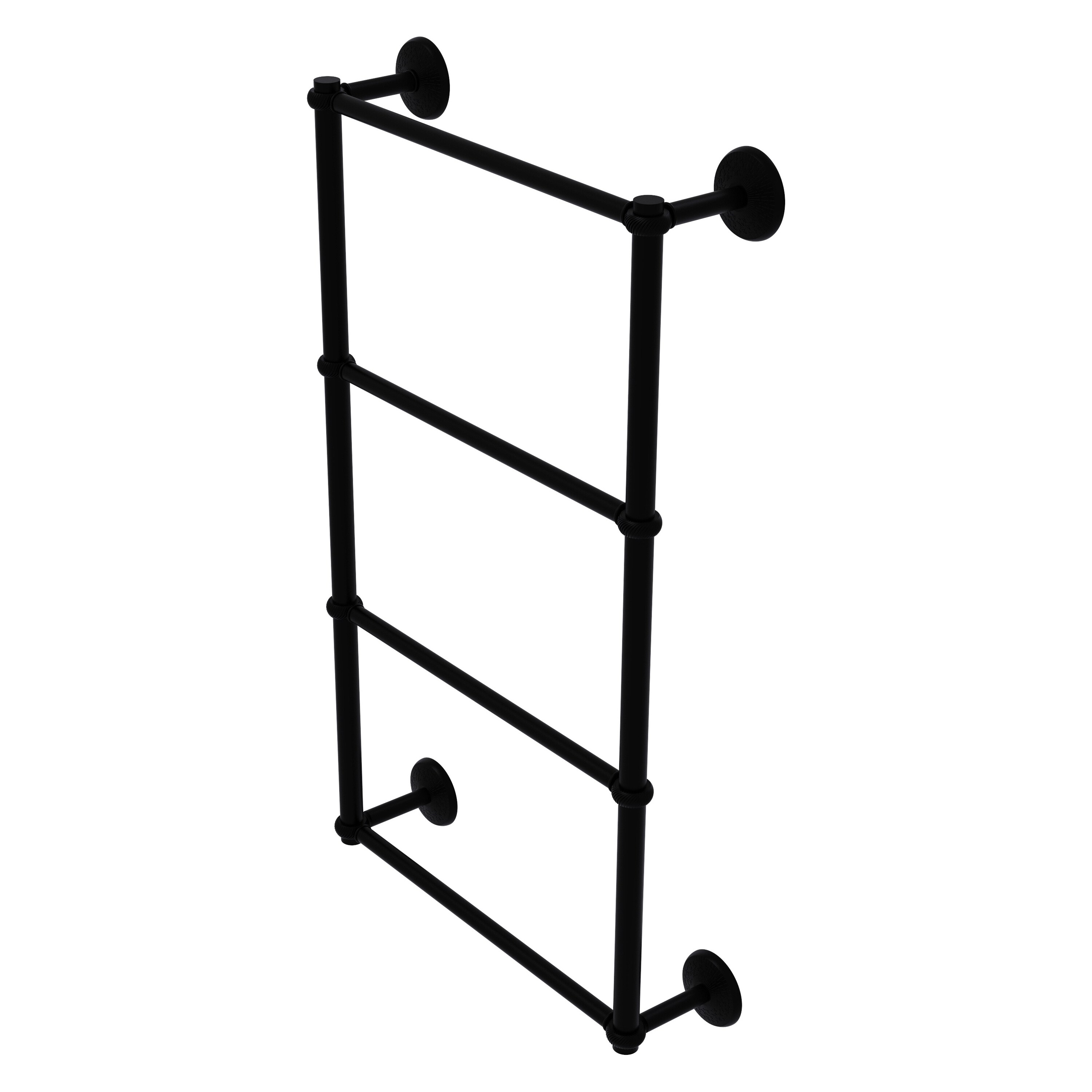Allied Brass MC-28T-24-BKM Monte Carlo 24-in double Matte Black Wall mount 4-tier Towel Bar