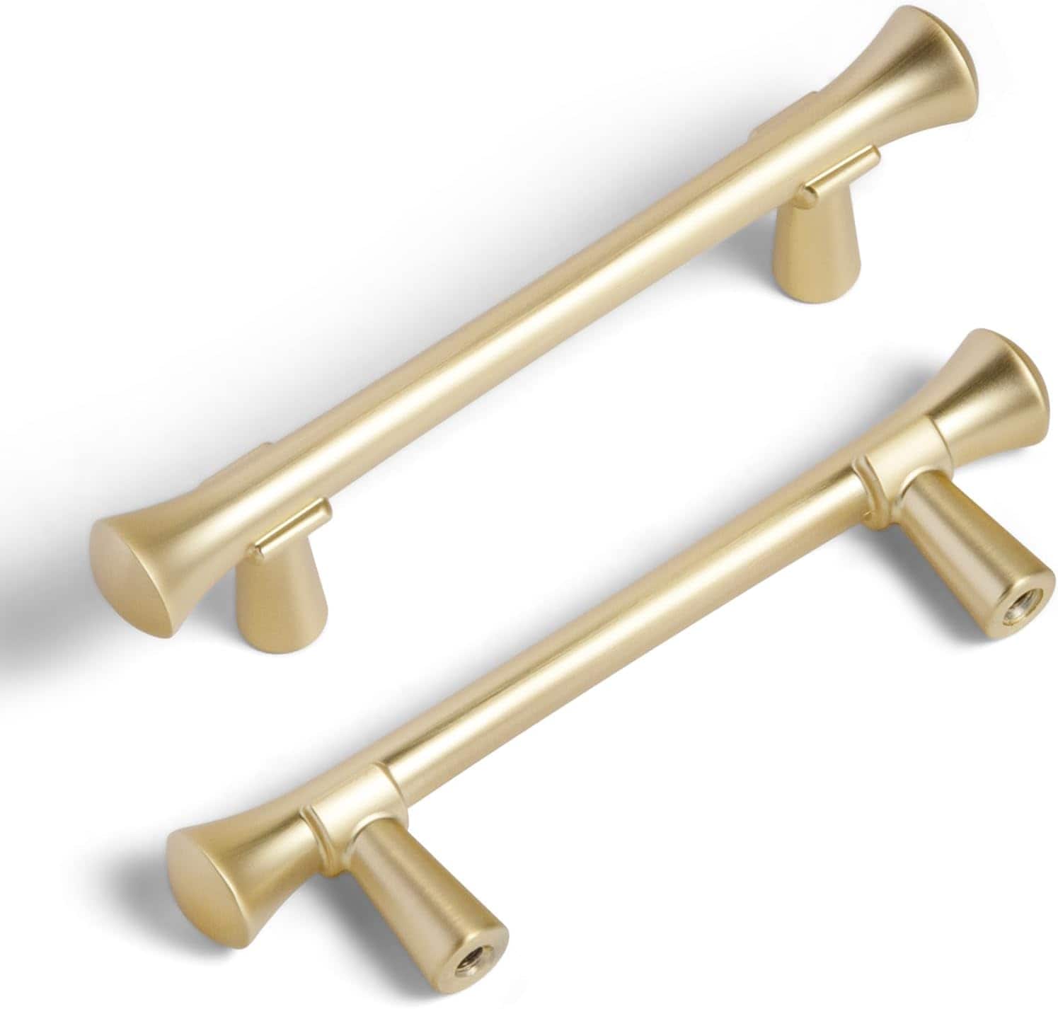 Miaokesen 6652TLS-76 3-in , 76mm Center to Center Light Brushed Brass Cylindrical Handle 6 -Pack