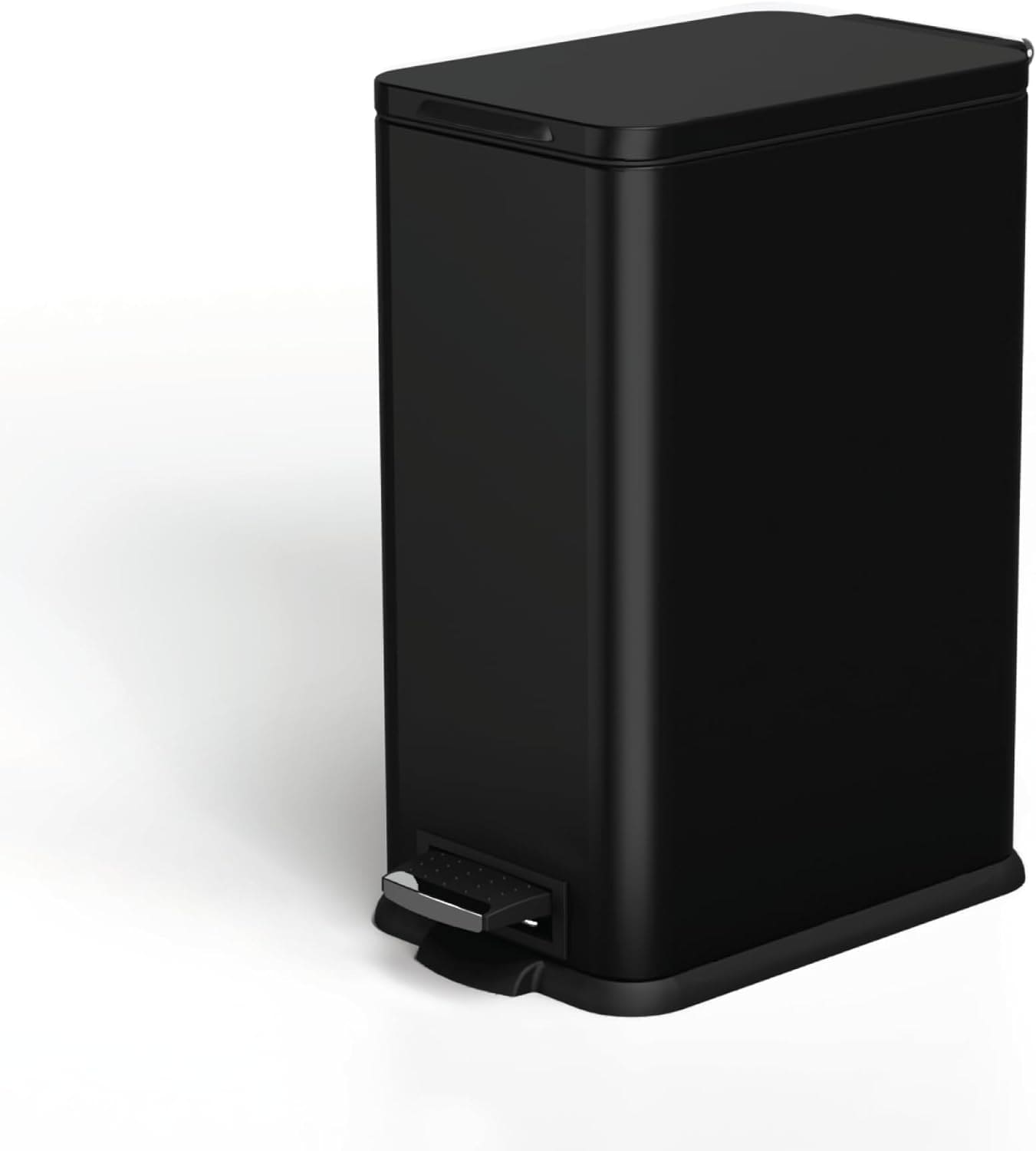 Home Zone Living VA42333A 4.4 Gallon Black Steel Indoor Kitchen Step Trash Can