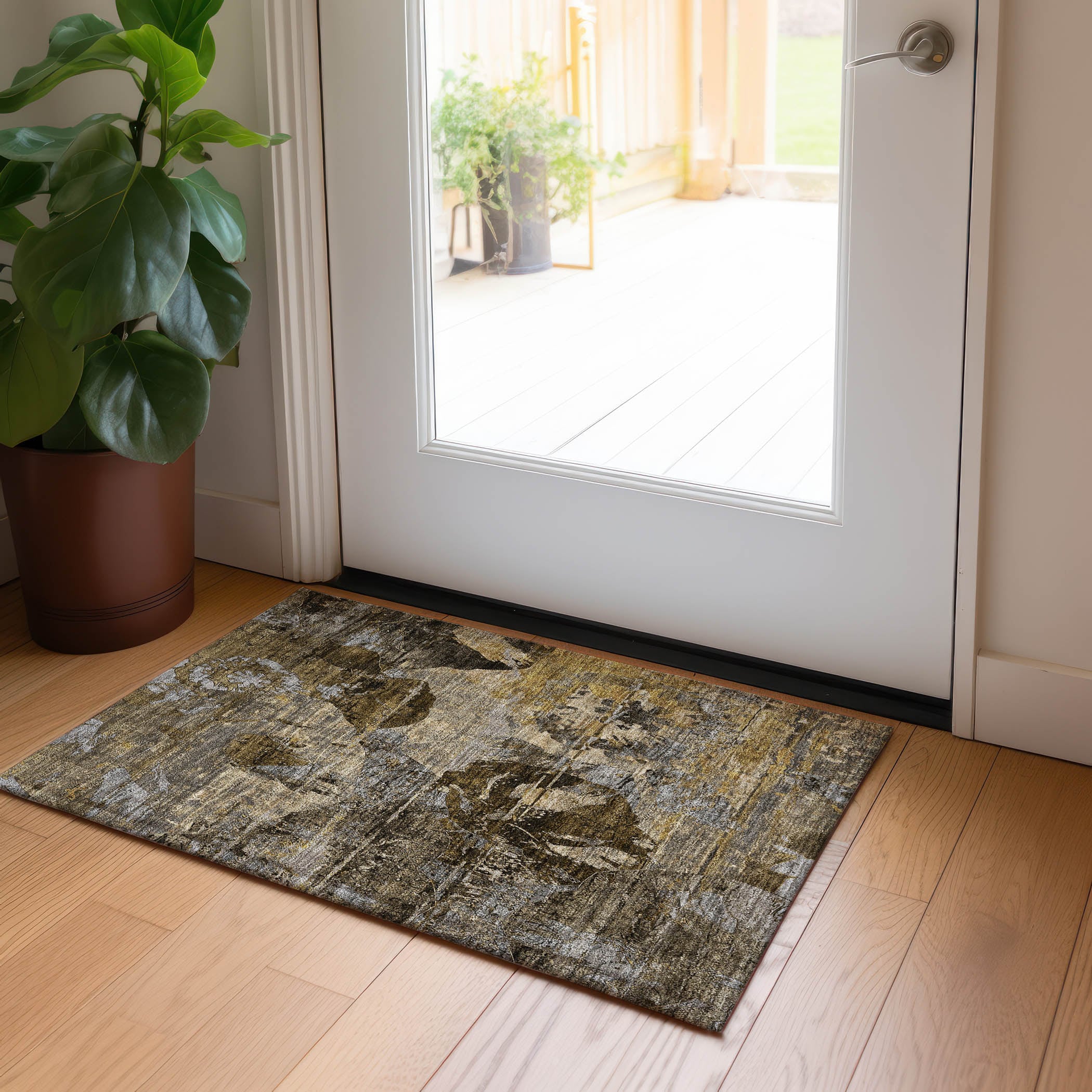 Addison Rugs ACN555MO20X30 Chantille ACN555MO 2 x 3 (ft) Polyester Mocha Rectangular Indoor/Outdoor Geometric Machine washable Area rug