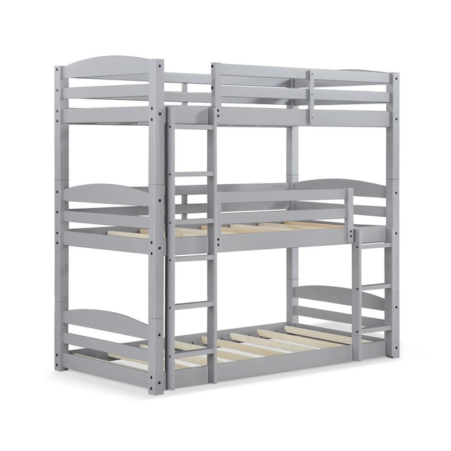 Dhp Sierra Gray Twin Over Bunk Bed, L Shaped Triple Bunk Bed Plans Free Pdf