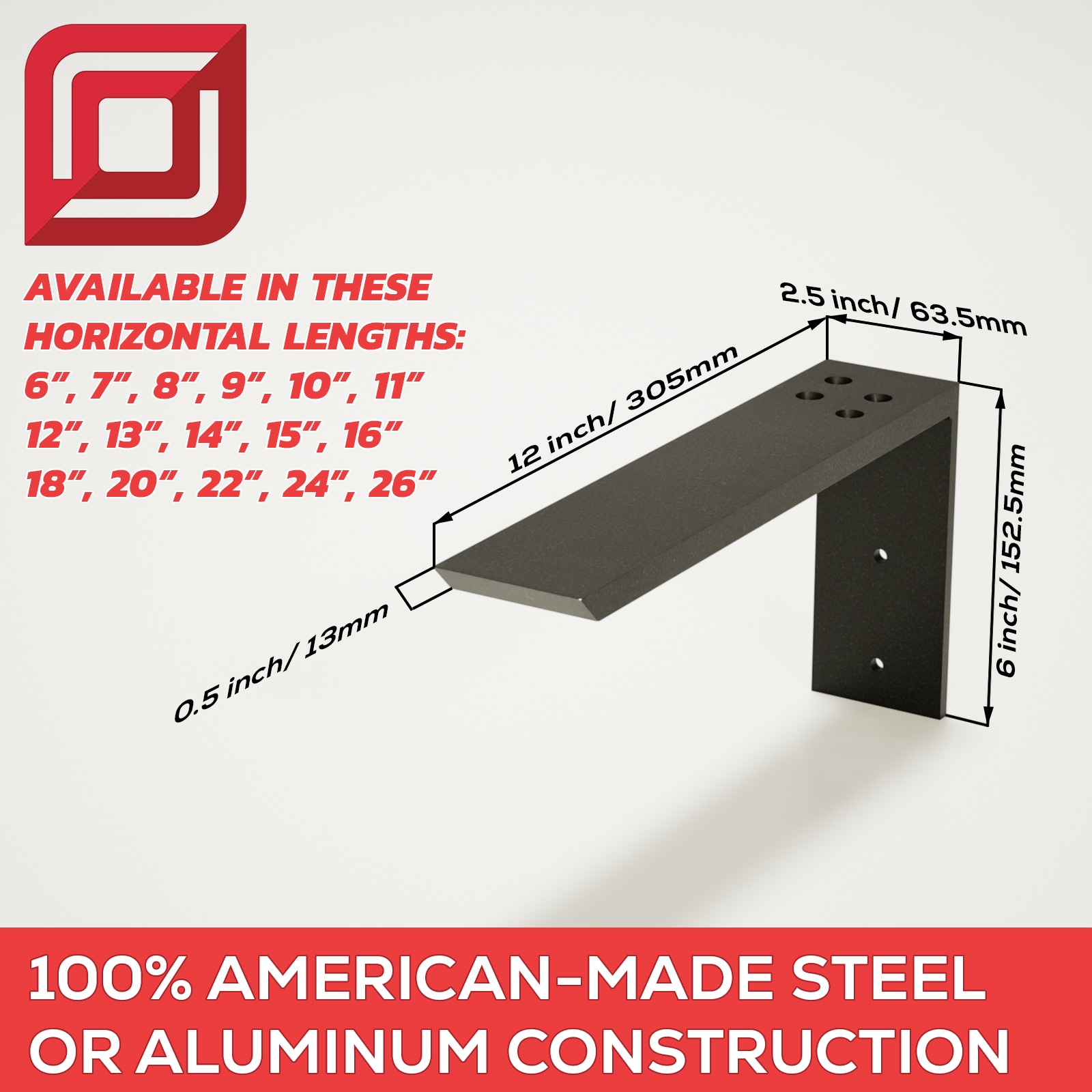 The Original Granite Bracket LB-28 Shelving-Hardware - View #2