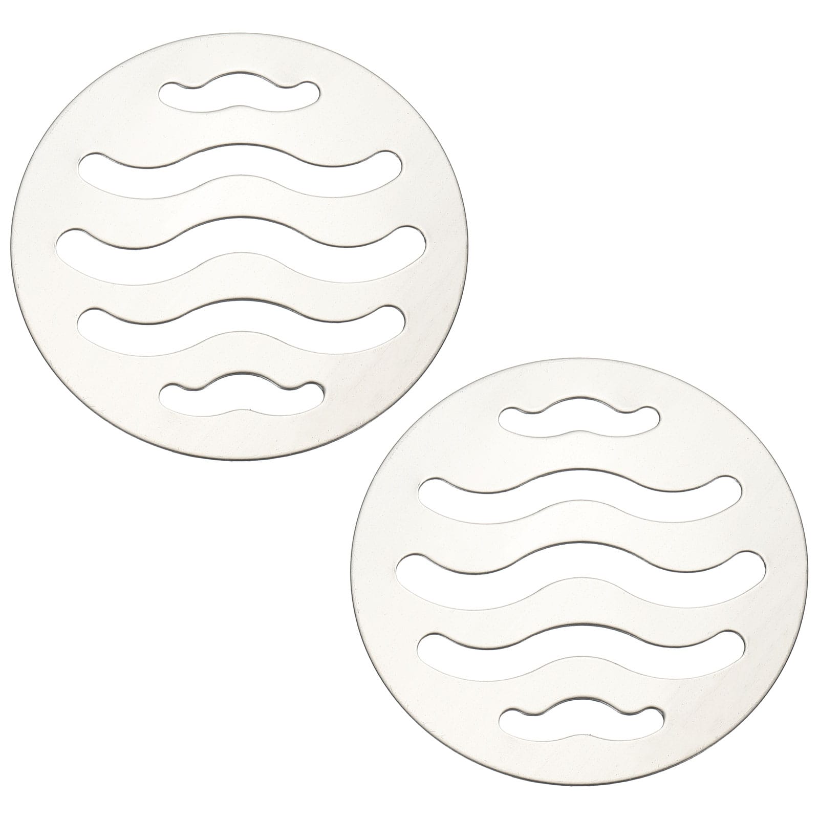 Unique Bargains - 2pcs Round Floor Drain Cover Stainless Steel Shower Hair Catcher Drain Grate fo...