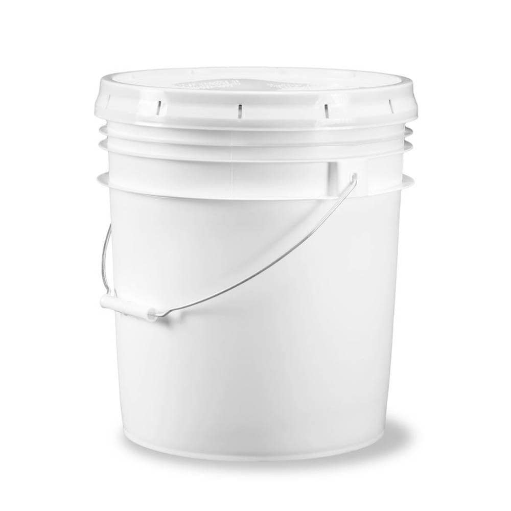 Gallon White Bucket  Lid Set of Durable 90 Mil All Purpose 