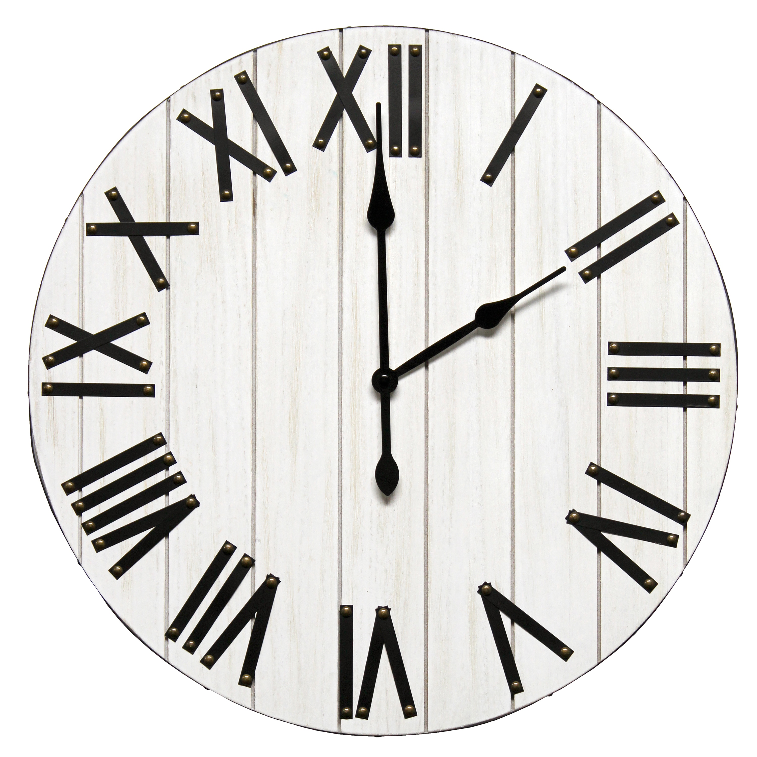 monteren Sluier basketbal Elegant Designs Analog Round Wall Farmhouse Clock in the Clocks department  at Lowes.com