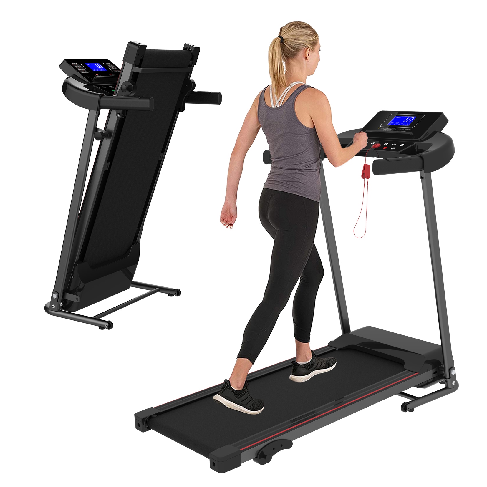 Tatayosi T164673 Home Use Max 250 LBS Capacity Incline Multi-function Foldable Electric Treadmill