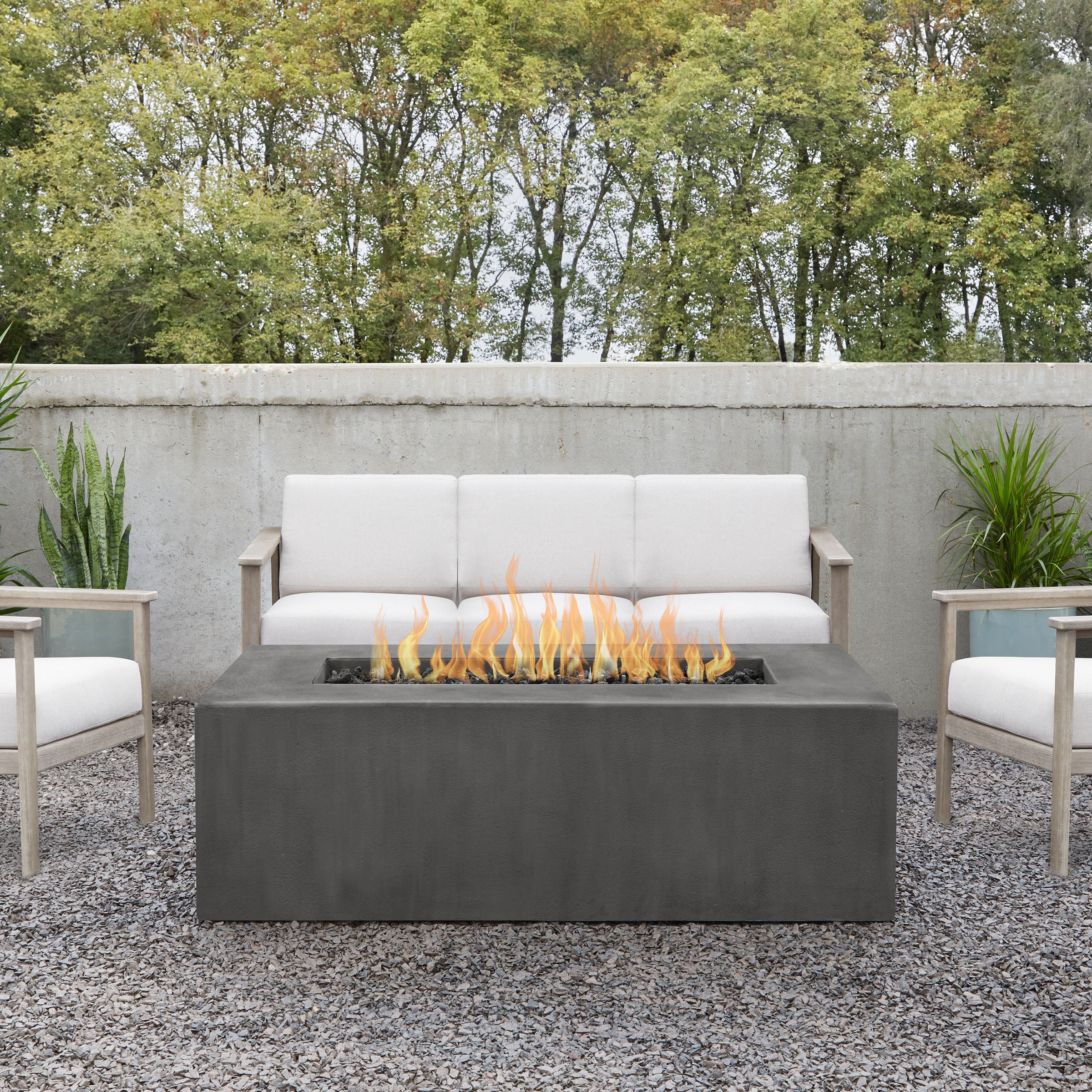 Jensen Co. 142LP-CBN 60-in W Carbon Portable Composite Rectangle Liquid propane Fire table