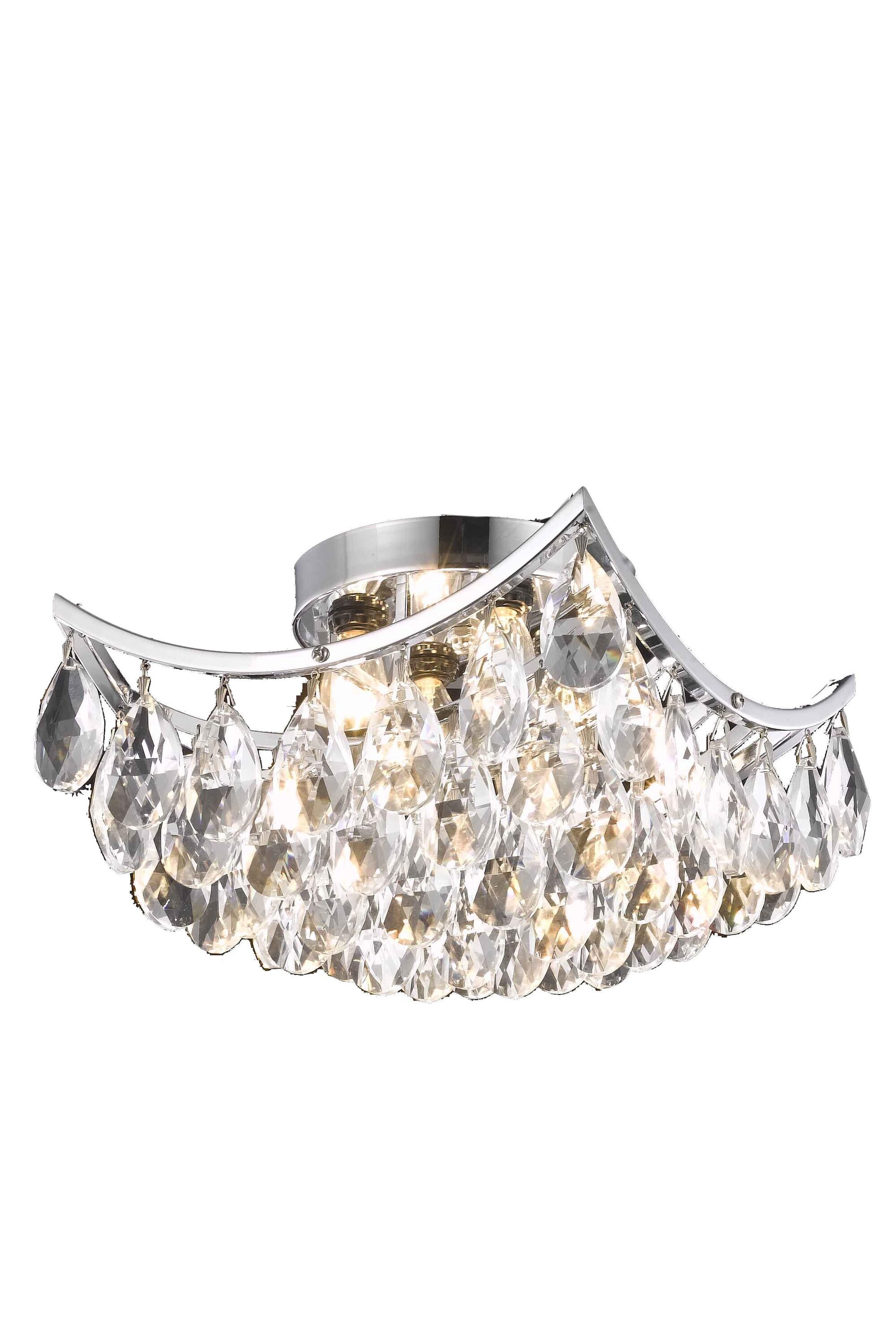 Elegant Decor HFDL29400F12C Home Furnishing 4 -Light 12-in Chrome Flush Mount Light