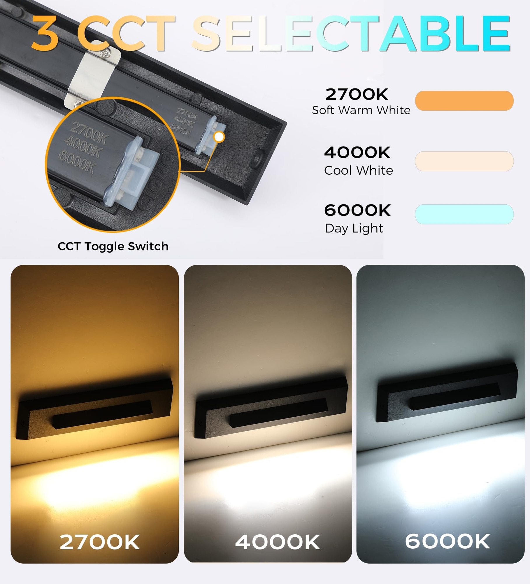 Vrbgify 12 Pack 3 Color 2.5W Low Voltage 12-24V LED Step Lights Outdoor ...