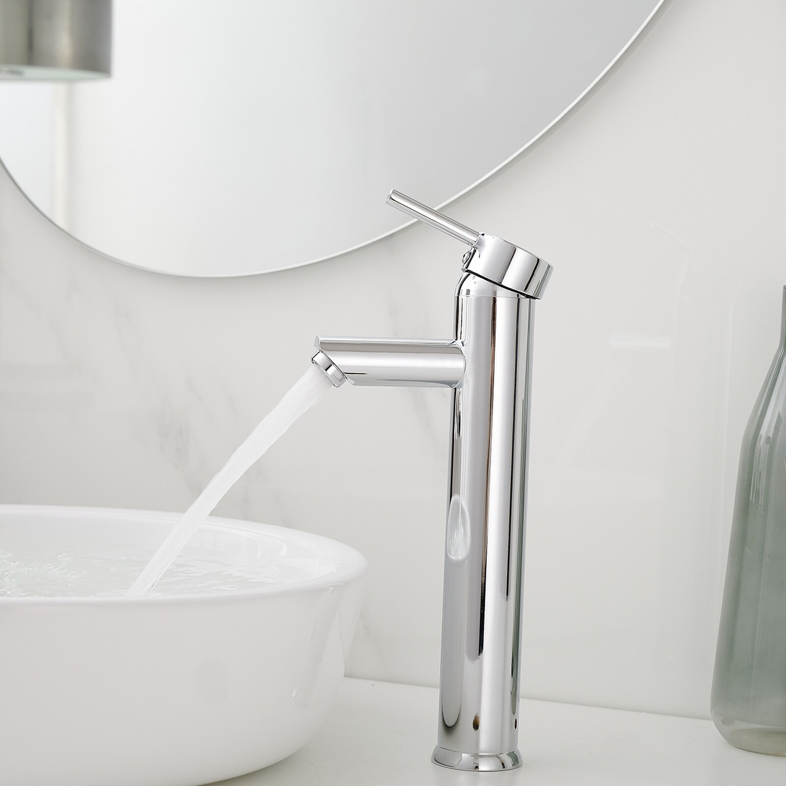 Polished Chrome Single Handle Vessel Sink Faucet
