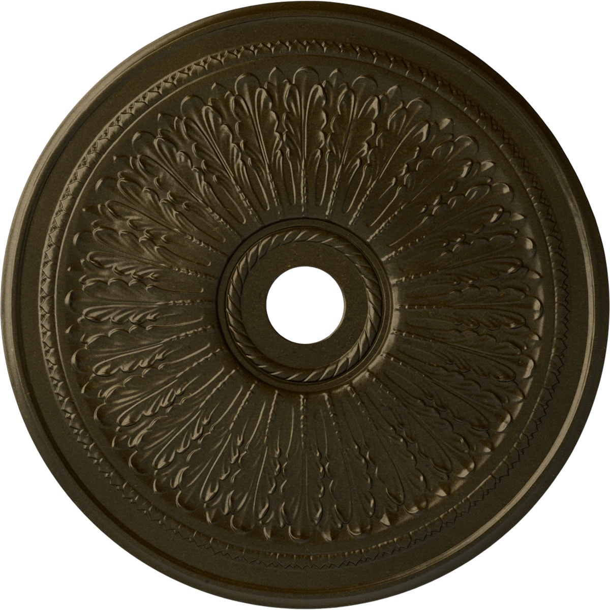 Ekena Millwork CM29OAGGS Oakleaf 29.125-in W x 29.125-in L Painted Green Gold Polyurethane Whole Ceiling Medallion