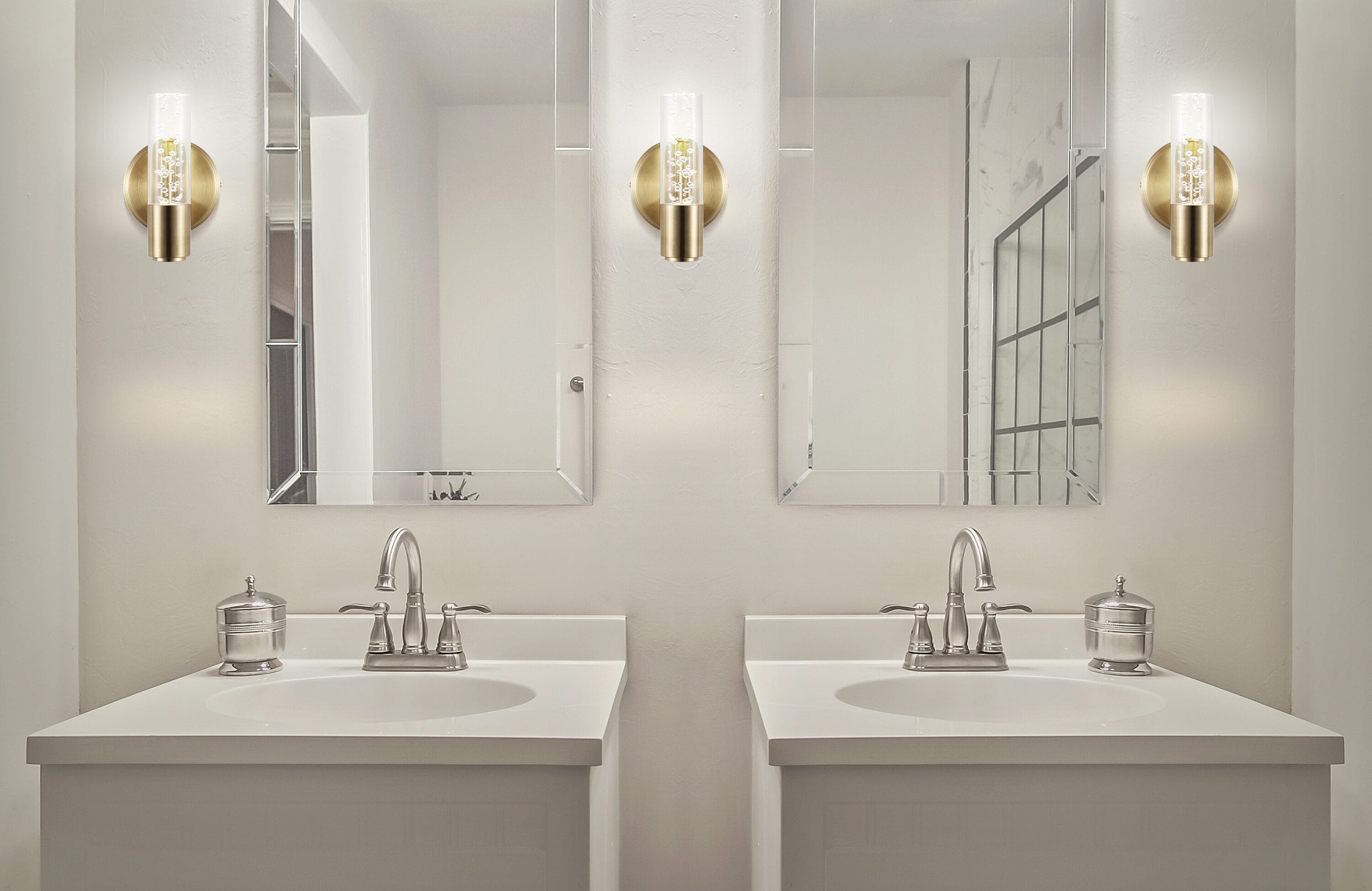 Bolha Classic Minimalist Brass-Gold LED Vanity Wall Light