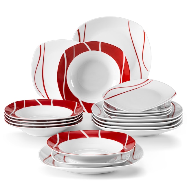 MALACASA 18-Piece White Porcelain Dinnerware in the Dinnerware