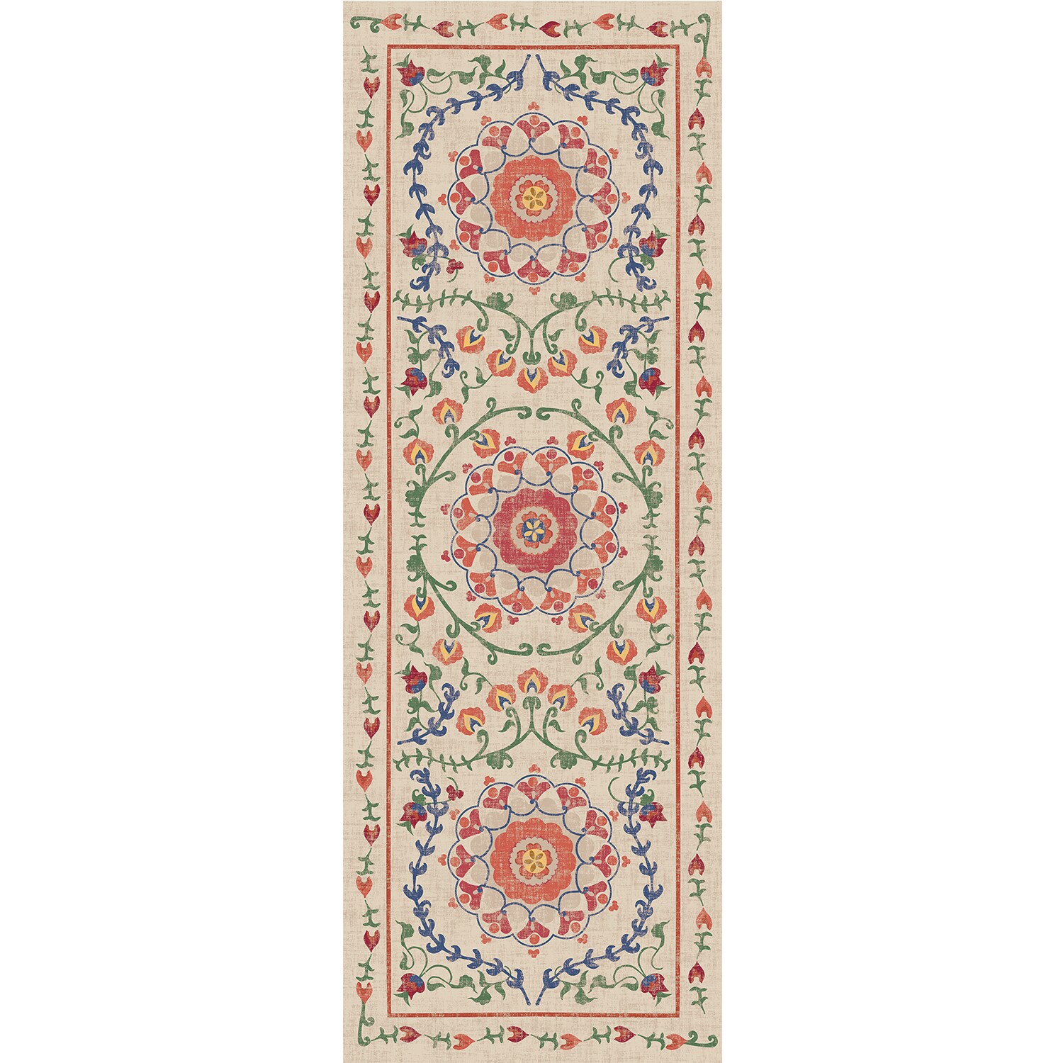 Ruggable 131868 Washable 2 X 7 (ft) Multicolor Floral/Botanical Coastal Machine Wash Runner