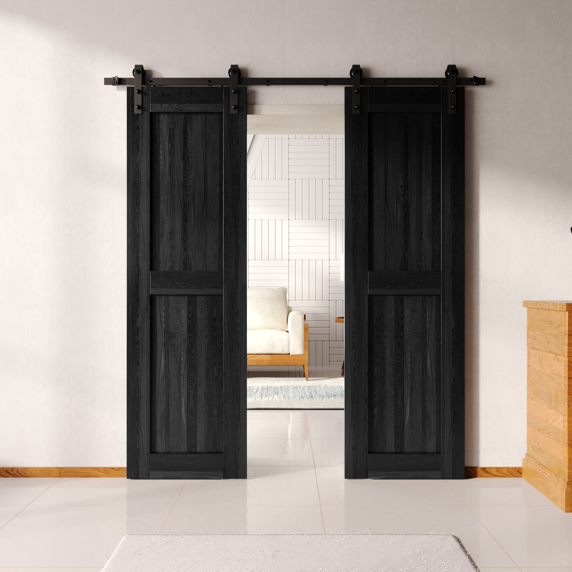 HOMACER YT2TGH120C-2884-H-BK Barn-Doors - View #8