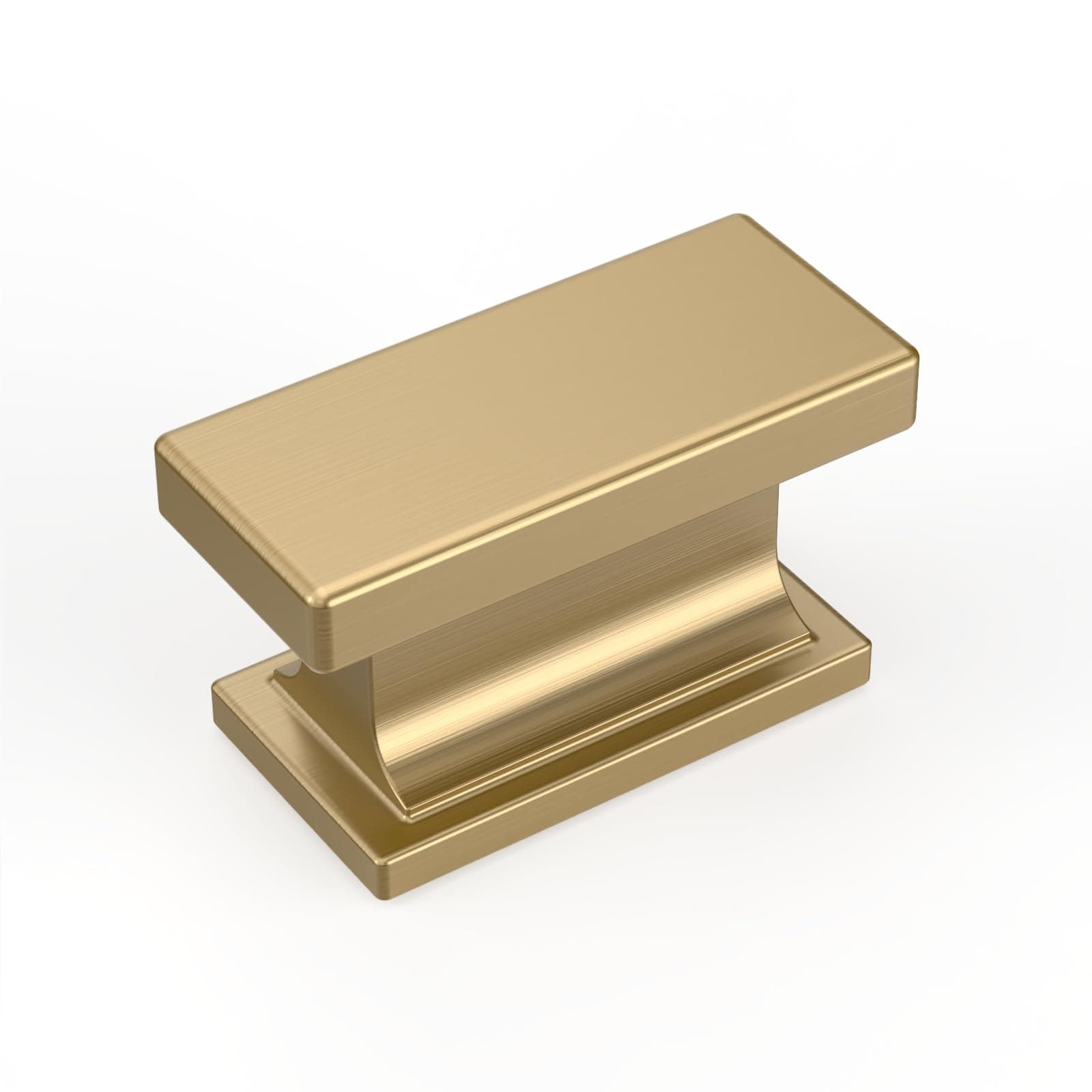 Linder Group Inc Champagne Bronze Cabinet Knobs 10 pack Rectangle Brushed Brass Drawer Knob Solid Gold Finish for Kitchen Bathroom Cabinets 1 46 inch
