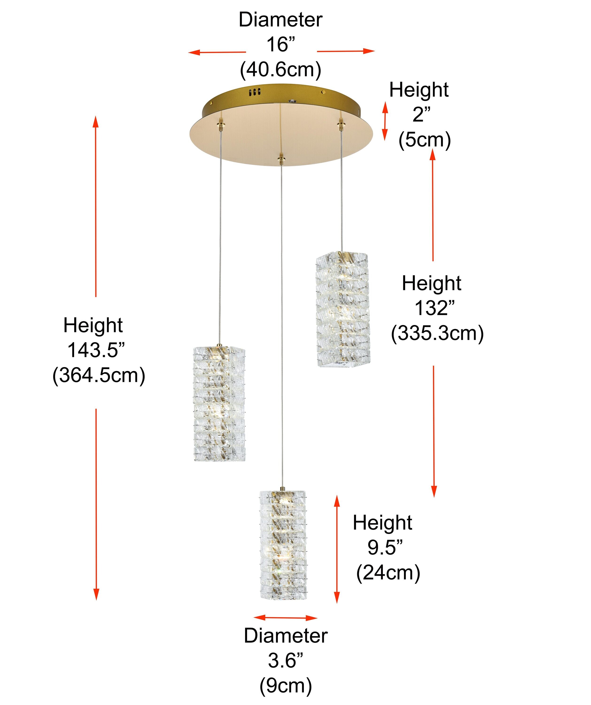 Elegant Decor HF11040D3RSG Pendant-Lights - View #11