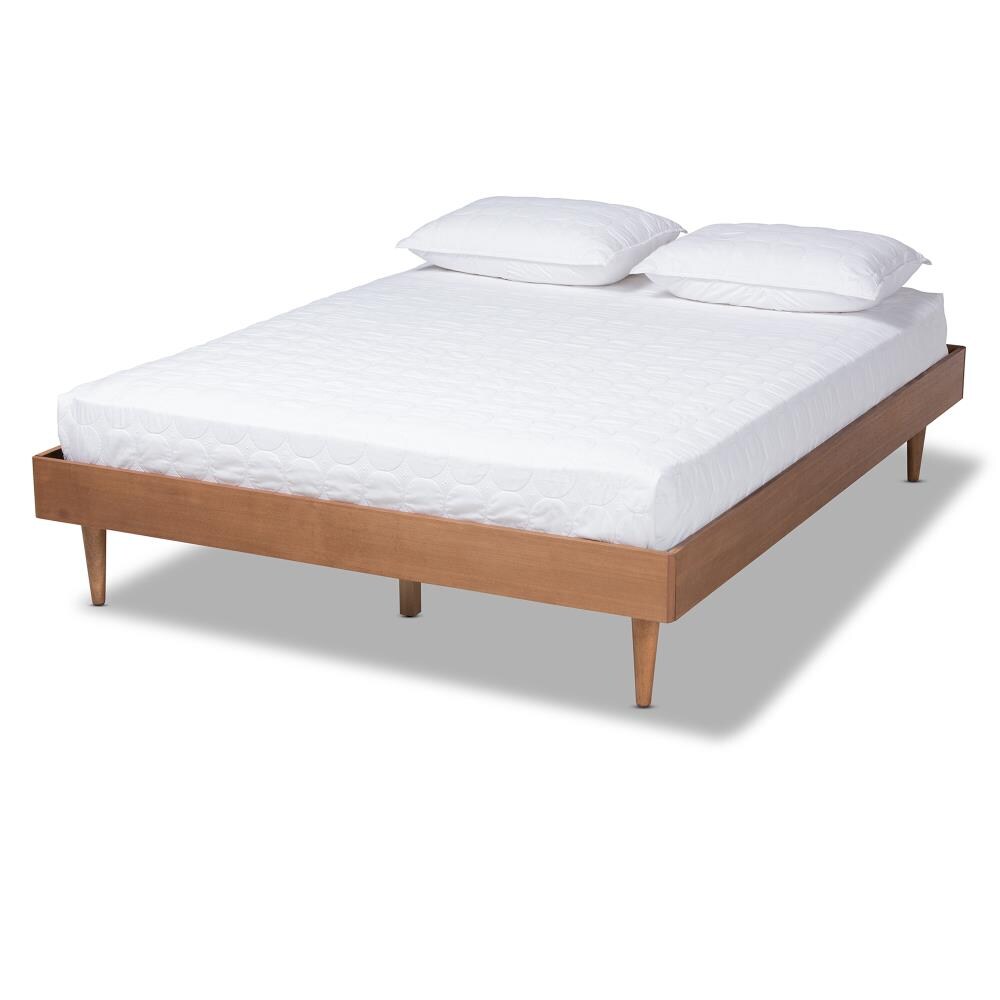 Baxton Studio Rina Ash Walnut Full Wood Platform Bed in the Beds